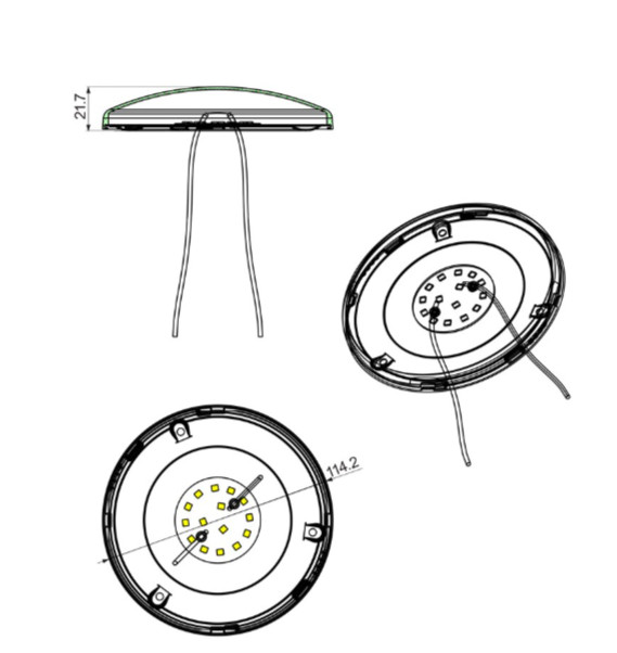 (2-PACK) OPTRONICS ILL25CTHB OEM 4.5″ ROUND INTERIOR LIGHT *S69