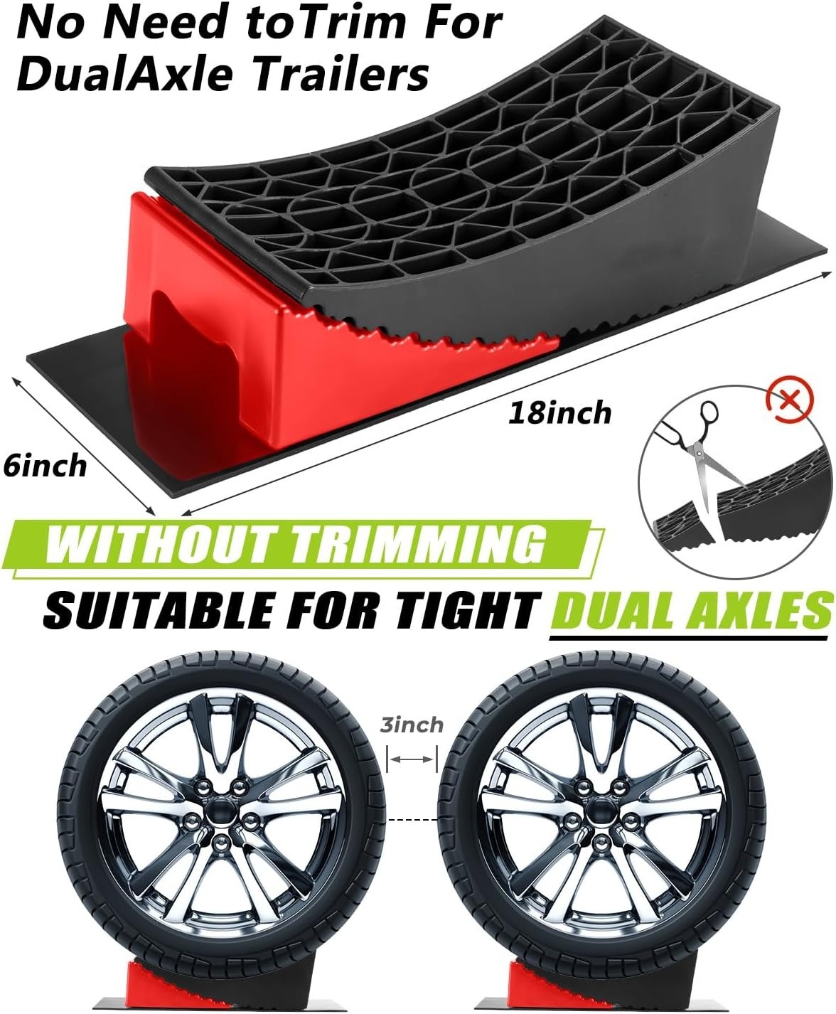 Camper Levelers 2 Pack – RV Leveling Blocks Ramp Kit Support Dual Axles Tandem