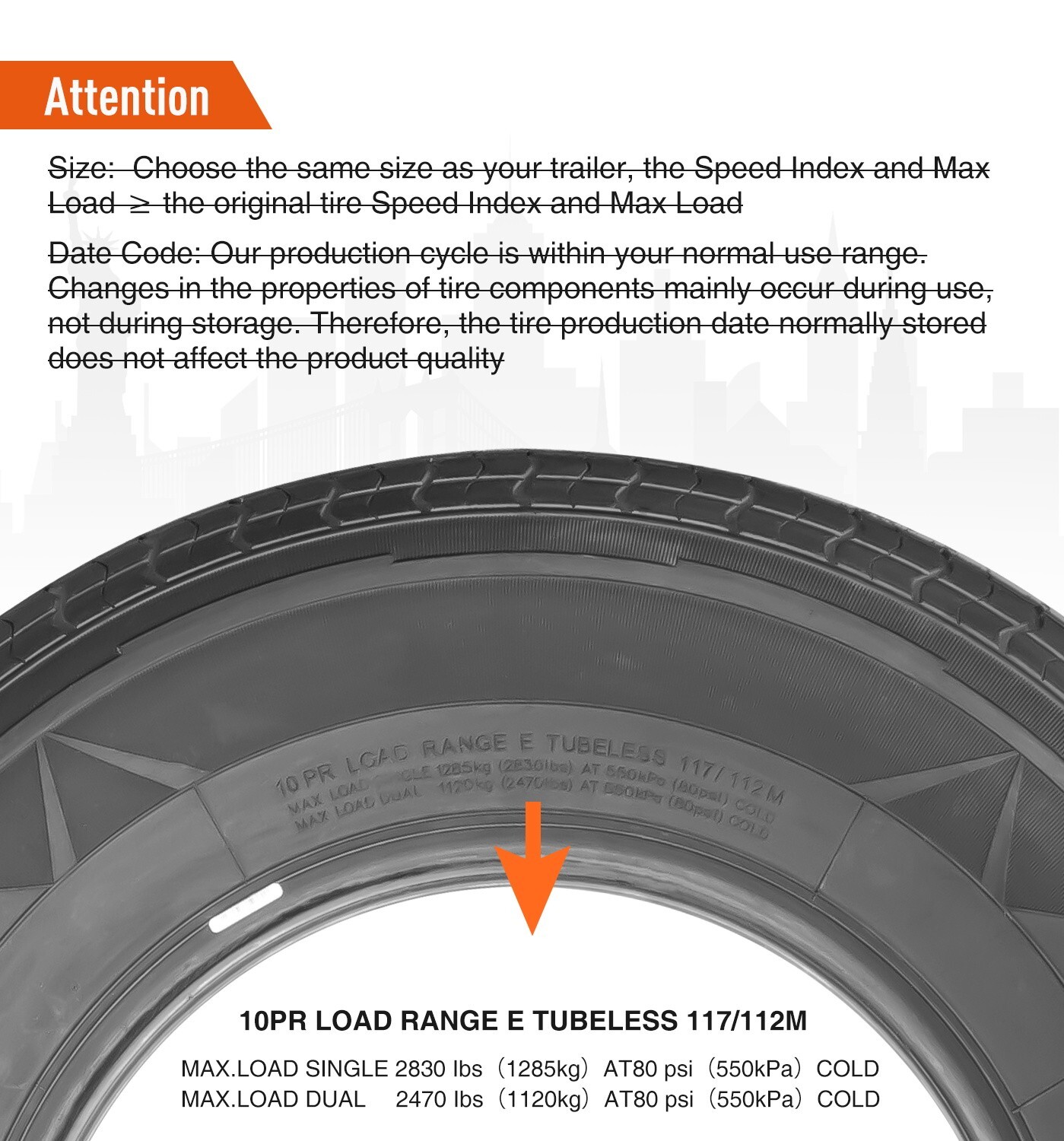 ST225/75R15 Trailer Tire 10PR 225 75 15 Replacement Tyres Load Range E Tubeless