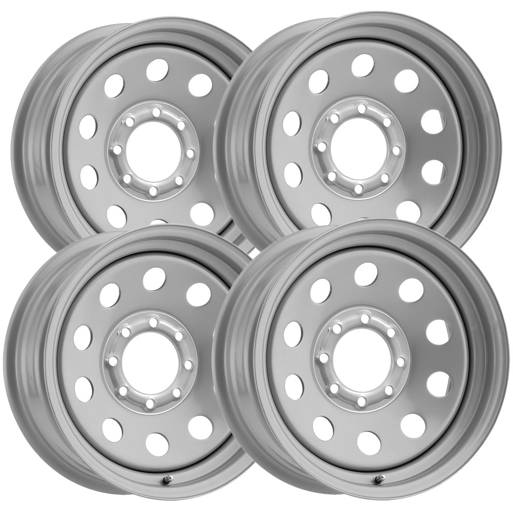 (Set of 4) Unbranded Trailer Mod 16×6 8×6.5″ +0mm Silver Wheels Rims 16″ Inch
