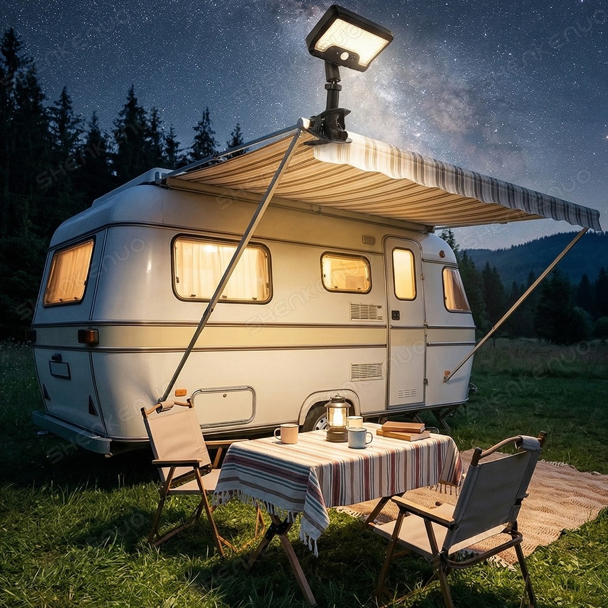 IR Remote Solar Light Waterproof RV Exterior Awning Lights, RV Outdoor Lights US