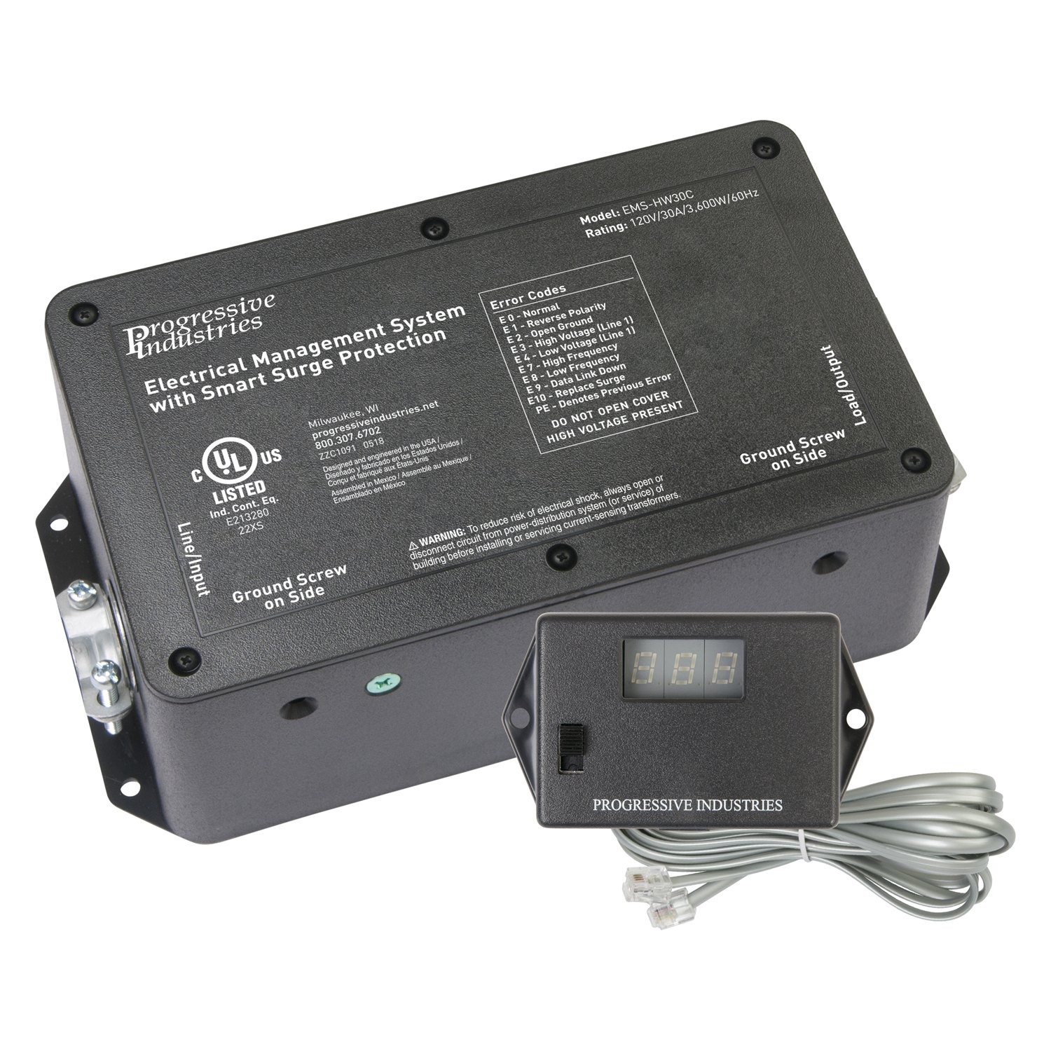 Progressive Industries EMS Series 30A Hardwired Surge Electrical Protector