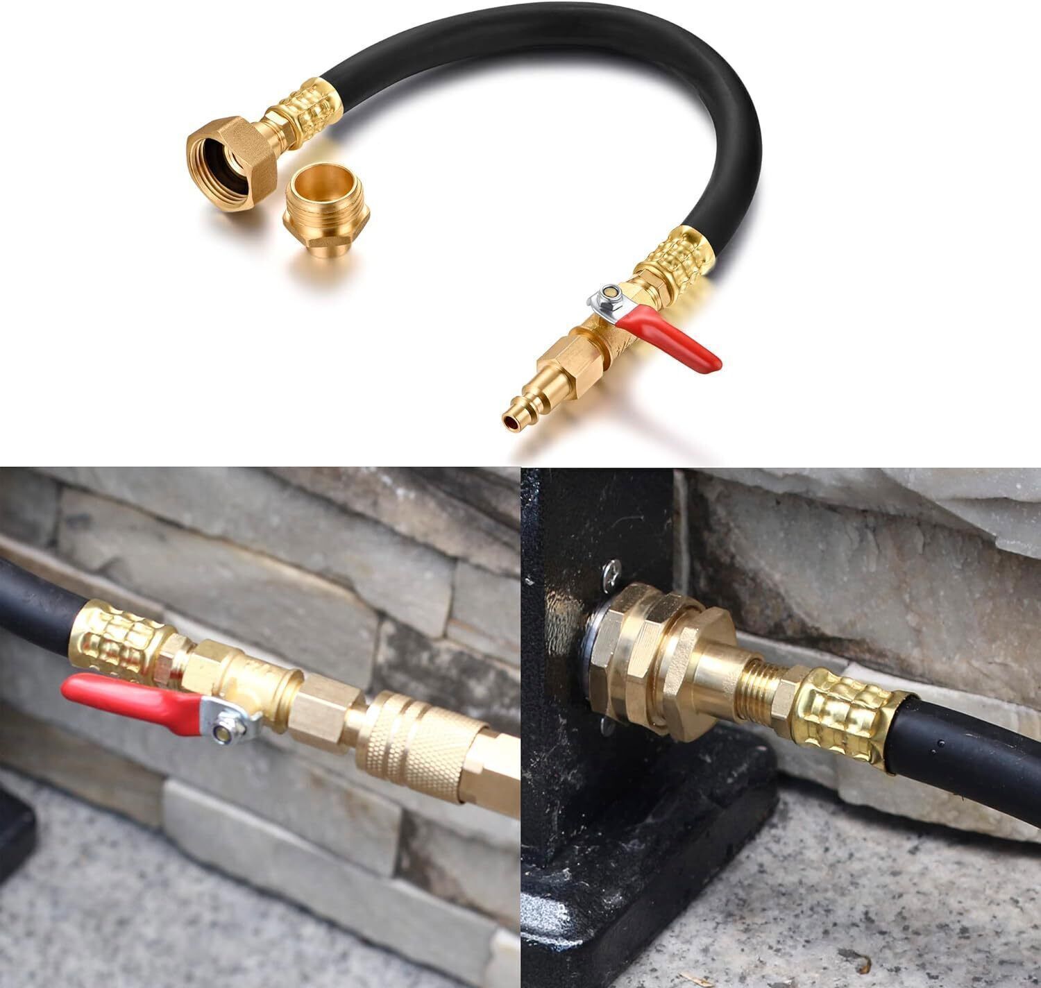 Camper Winterizing Kit Blowout Shut Off Valve Adapter Hose Faucet For RV Trailer
