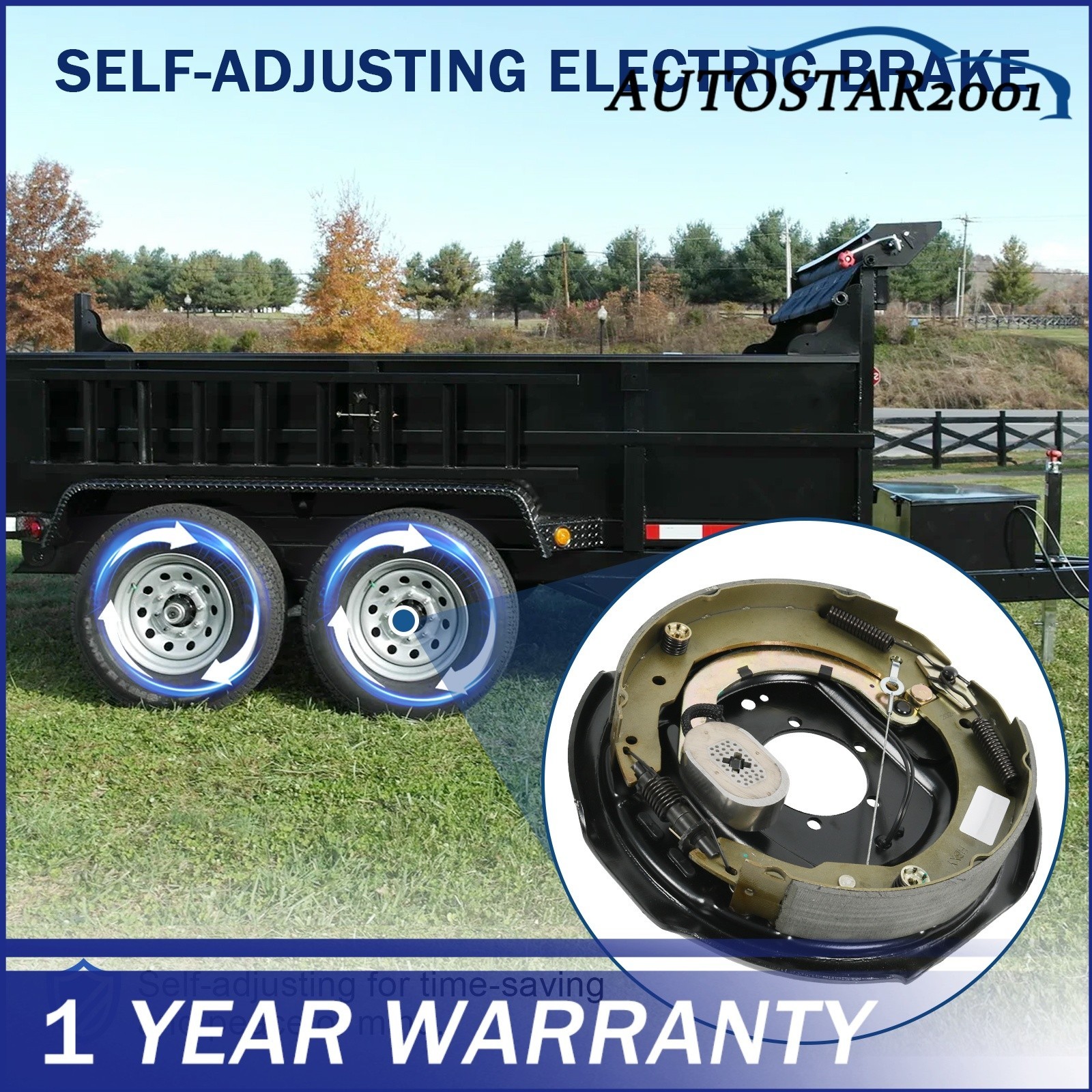 2 Set For Dexter Nev-R-Adjust 7000 Self 12″ Trailer Backing Plate Brake Electric