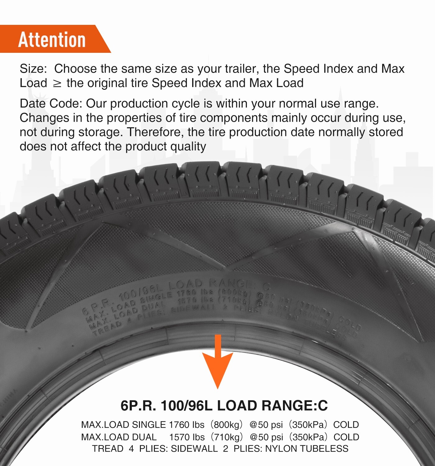 Set Of 2 ST205/75D14 Bias Trailer Tires 6Ply 205/75-14 Eco-Friendly Replacement