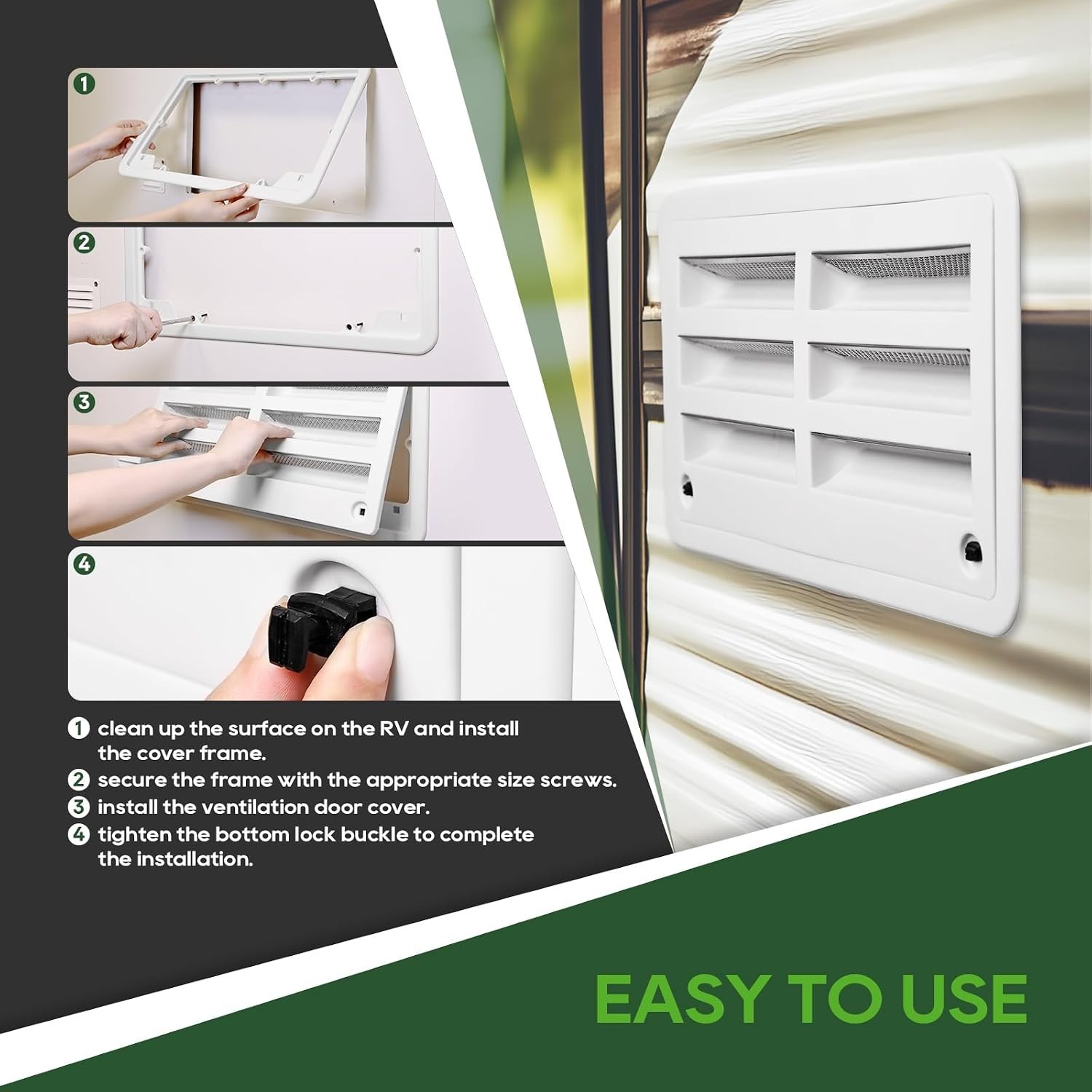 RVGUARD RV Refrigerator Vent 23-1/8″W x 15″H Vent Cover Replacement for Camper