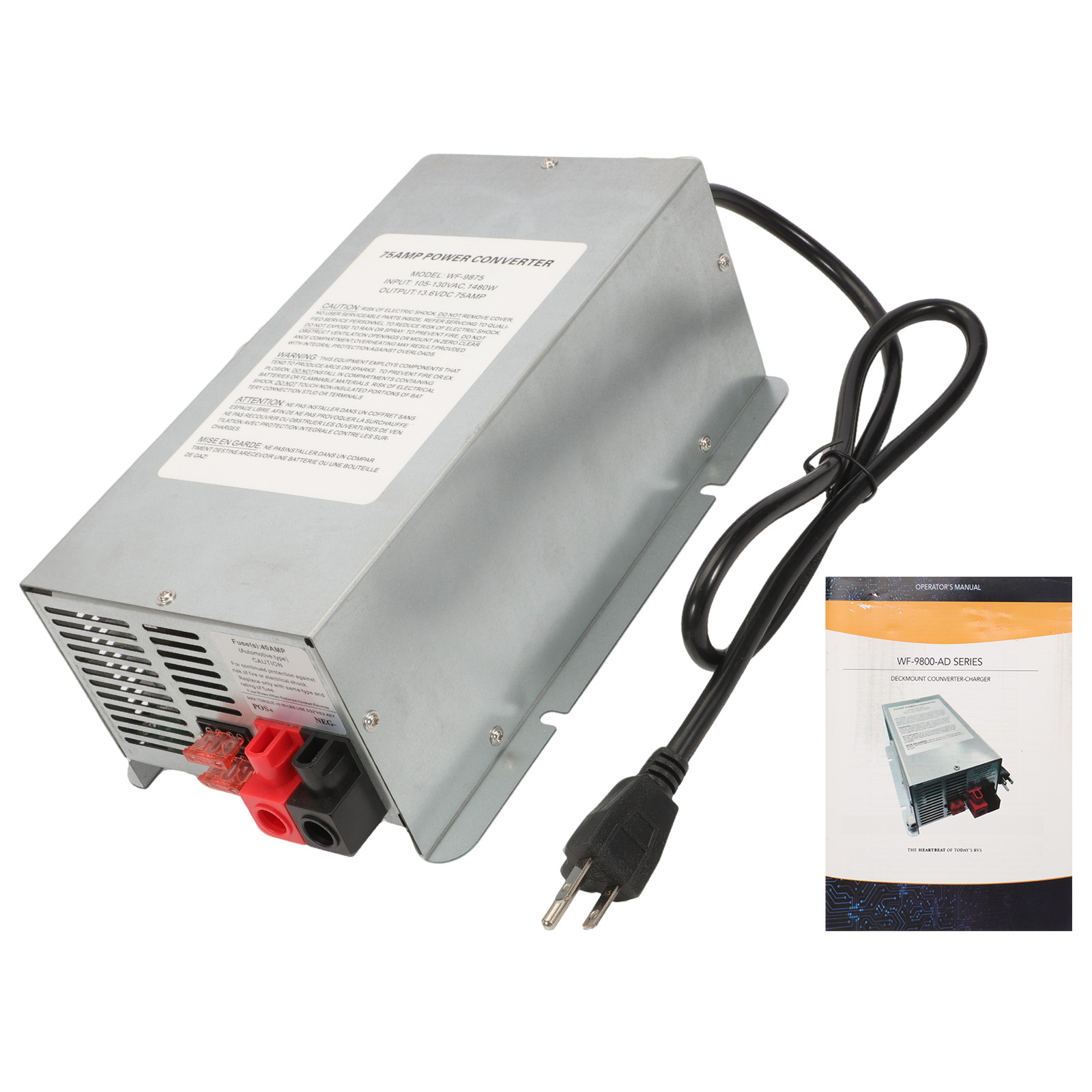 Auto Detect Deckmount Converter Charger For WFCO WF-9875-AD-CB 75 Amp DC WF-9800