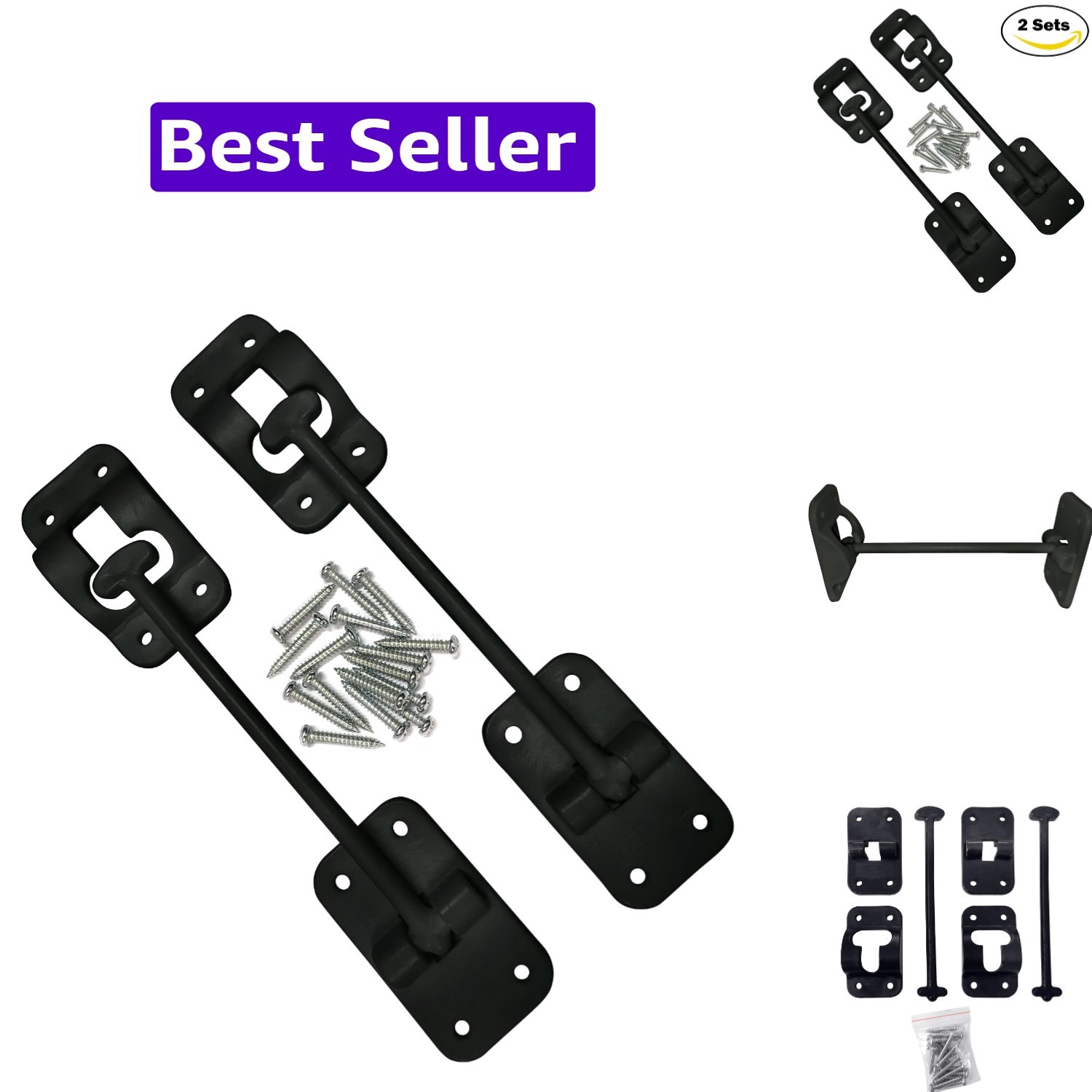 6″ RV Door Holder and Latch – Camper & Trailer Door Catch – T Style OEM – Bla…