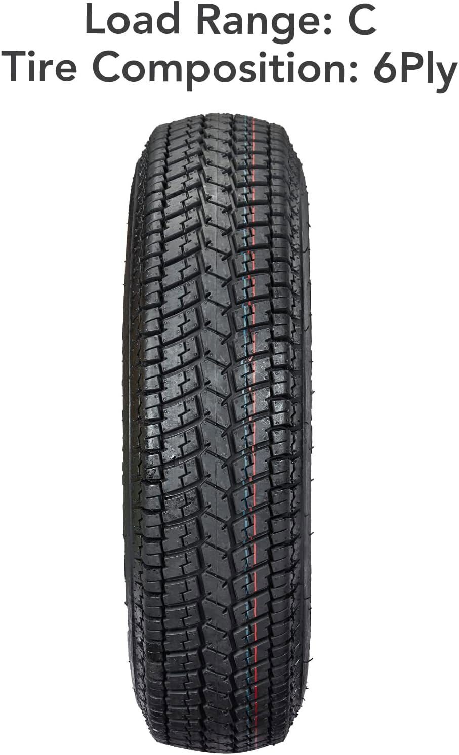 2 Pack ST205/75D15 Trailer Tires on Rims 205/75 15 in. 5 Lug with Silver Wheel