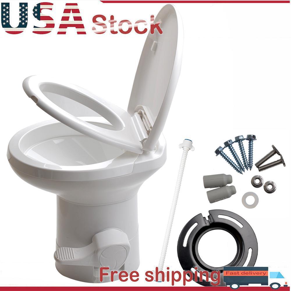 20″ Gravity Flush Toilet RV Camper Foot Pedal Home Caravan Travel Camping