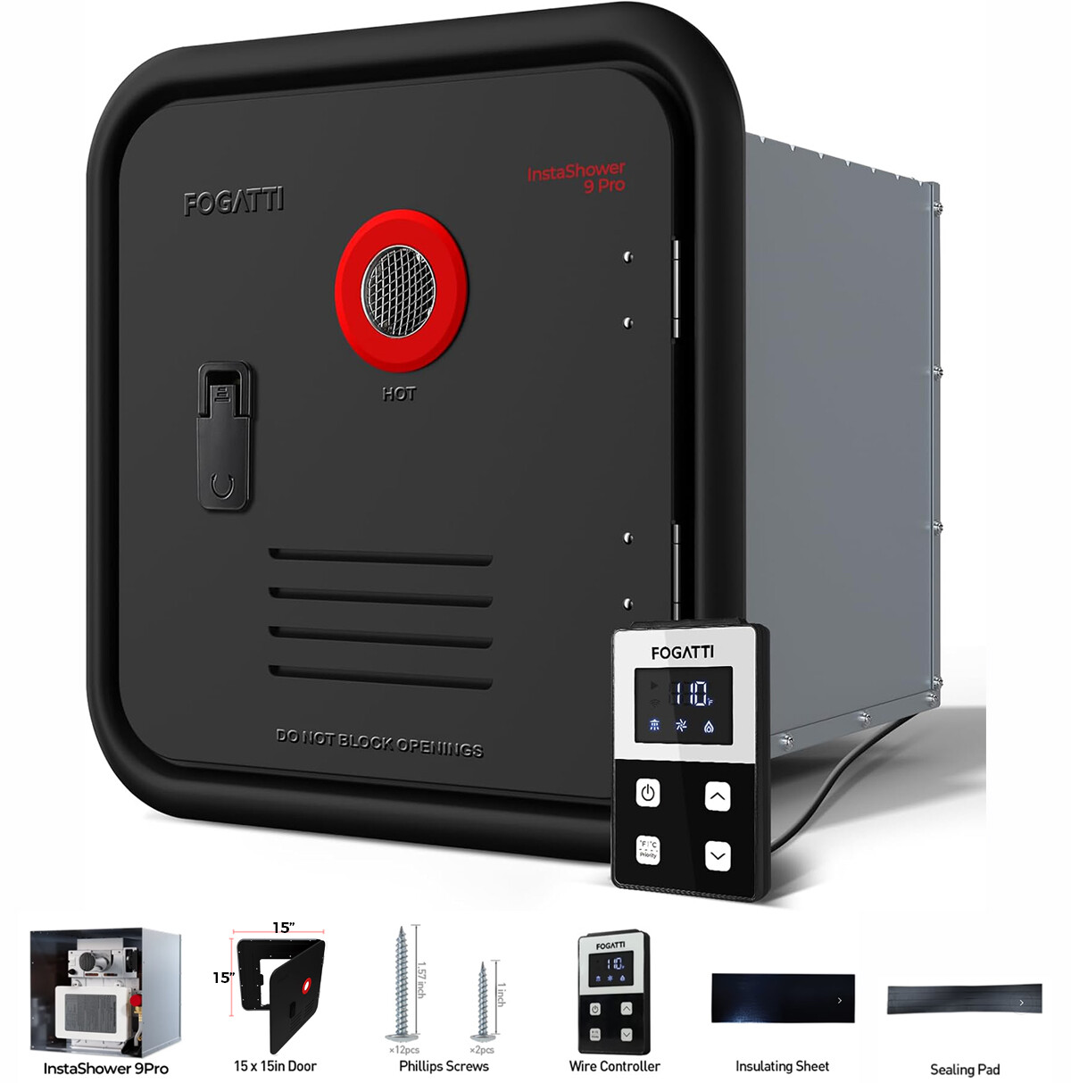 Used- FOGATTI RV Tankless Water Heater 3.6 GPM 66,000 BTU Instant Hot Water