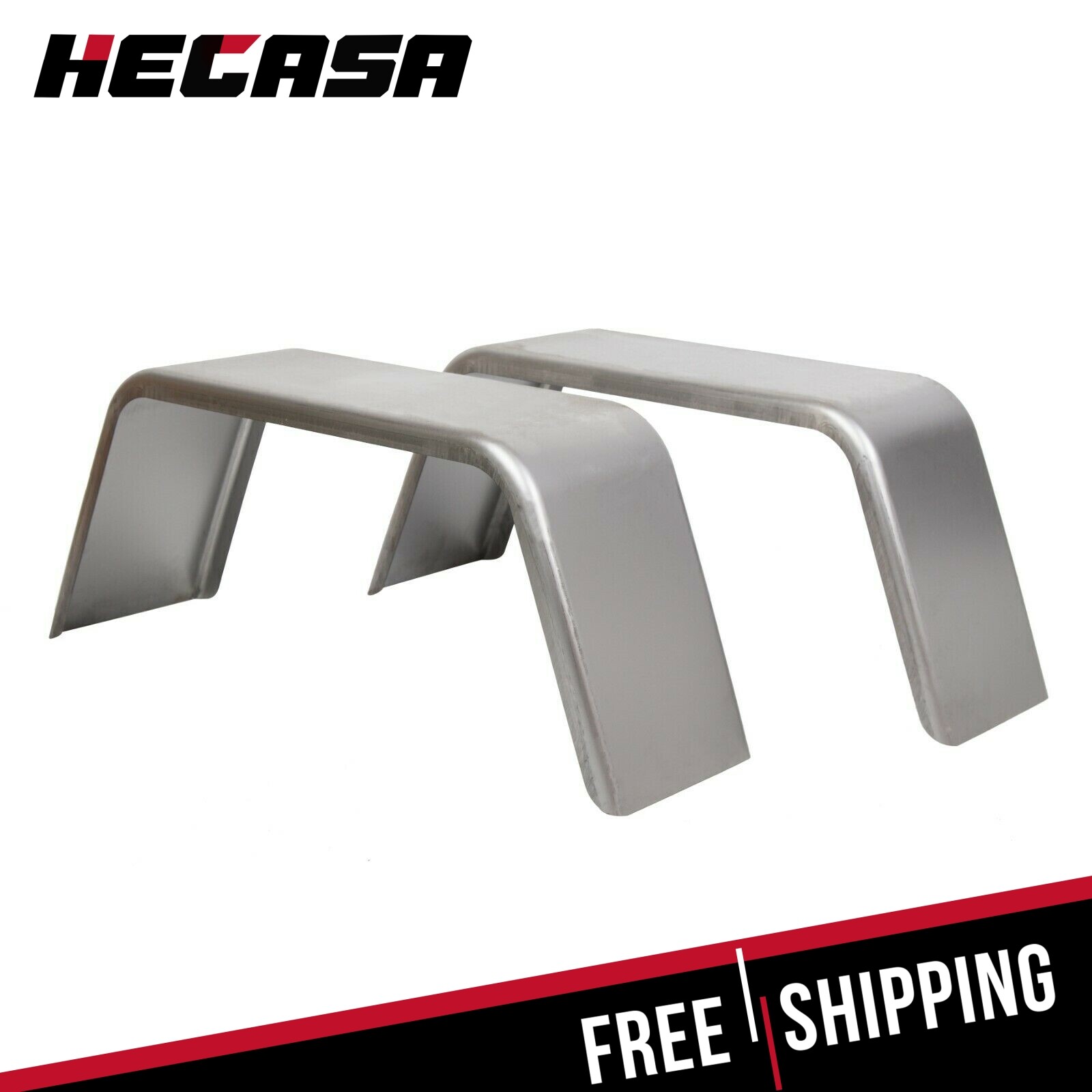 Set of 2 Square Steel Cargo Trailer Fenders Pair 14″-16″ wheels 32″ x 9″ x 13″