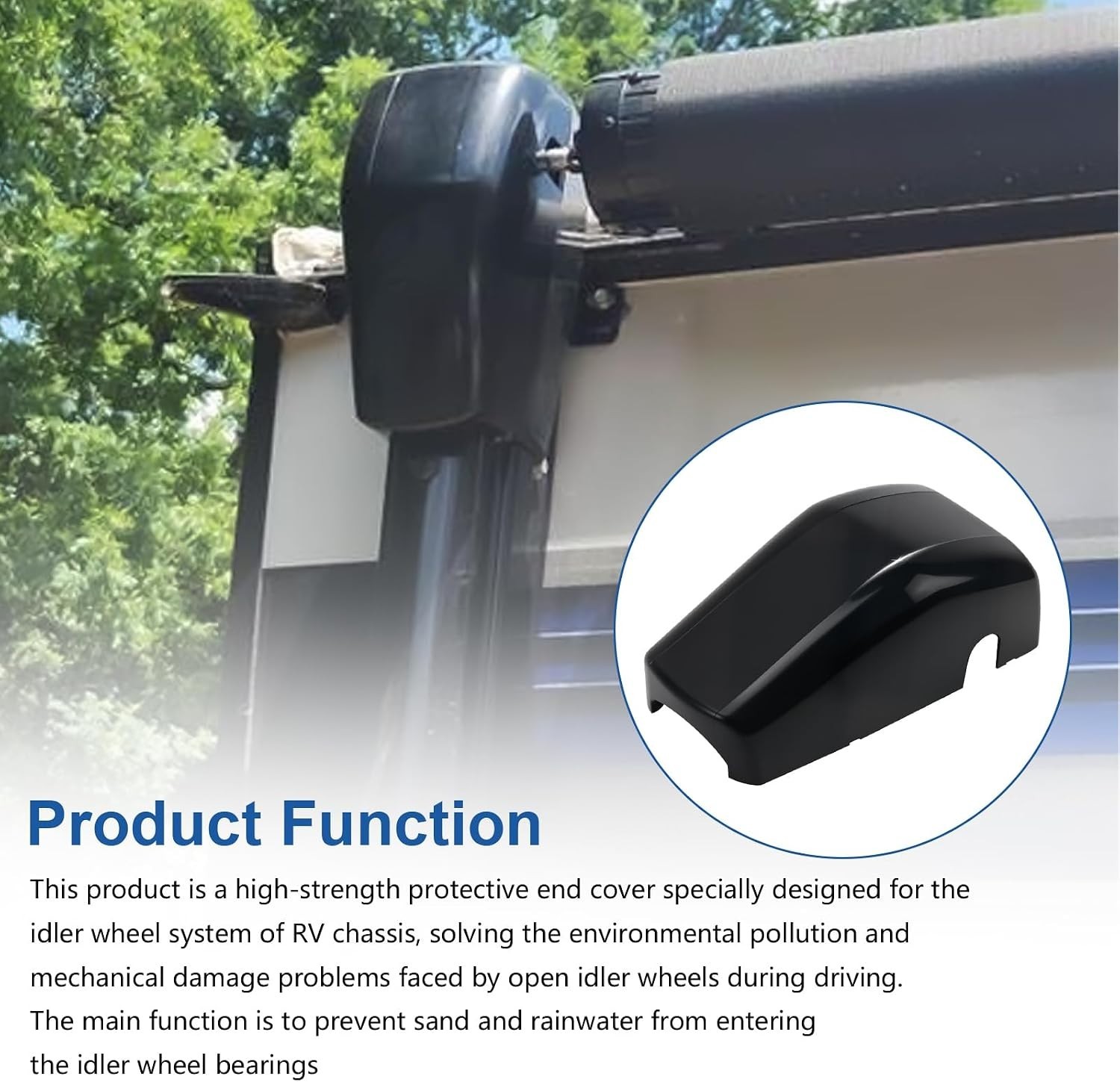 High-Strength Black Regal Head Motor Cover 643923 for Lippert RV Awning Systems