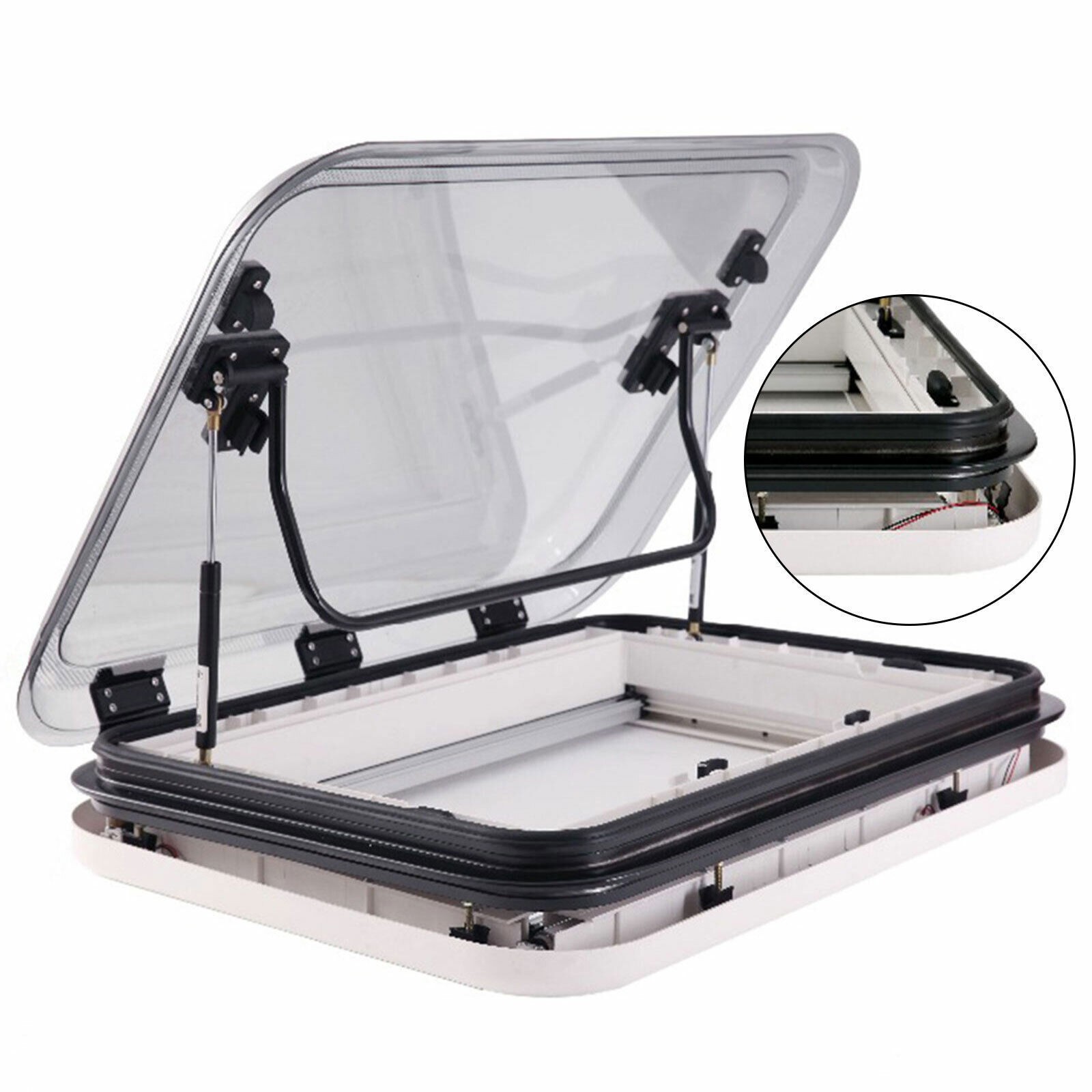 700x500mm Caravan Skylight RV Roof Window Motorhome Venting Hatch w/ LED Light !