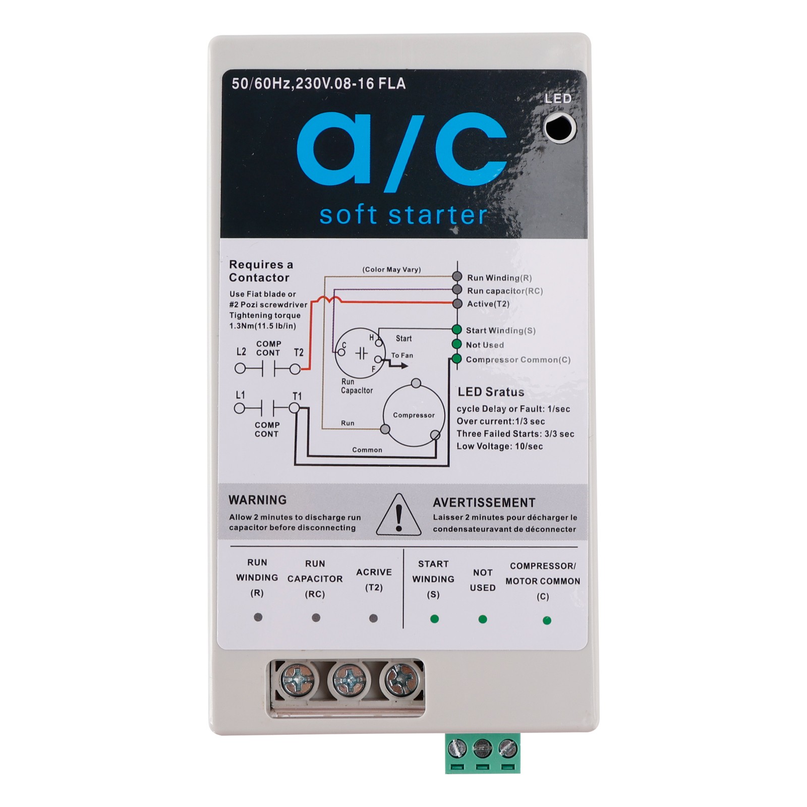 08-16A Soft Start Module For 1.75-3.5 Ton AC Units Reverse Motor Protection US
