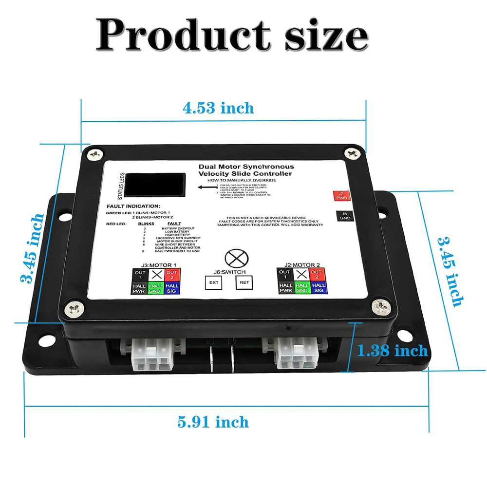 For Lippert 13398-D0 Dual Motor Synchronous Velocity Slide Controller V-Sync II