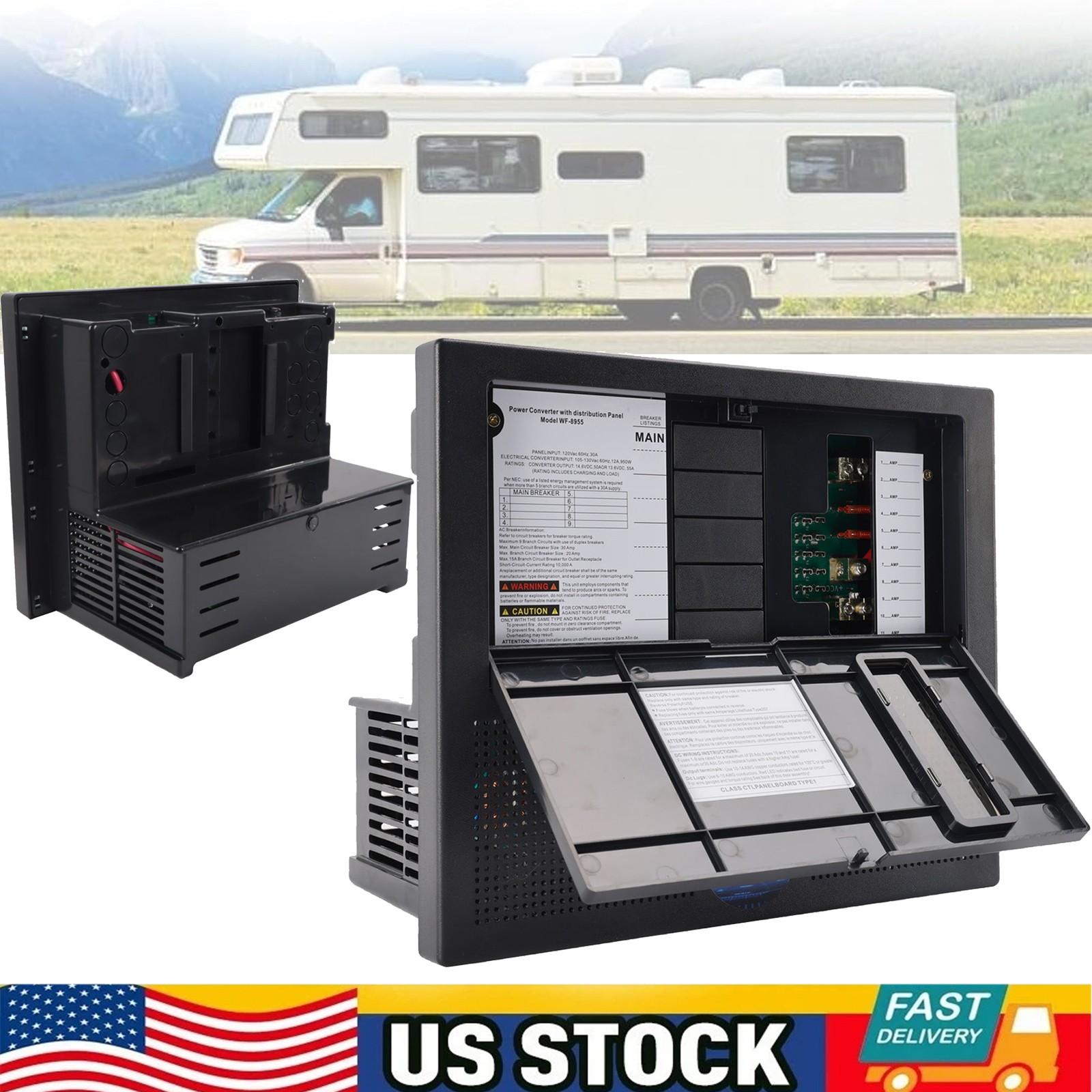 WF-8955PEC Power Center Converter Charger For WF8900 Series RV Converter 55 Amp
