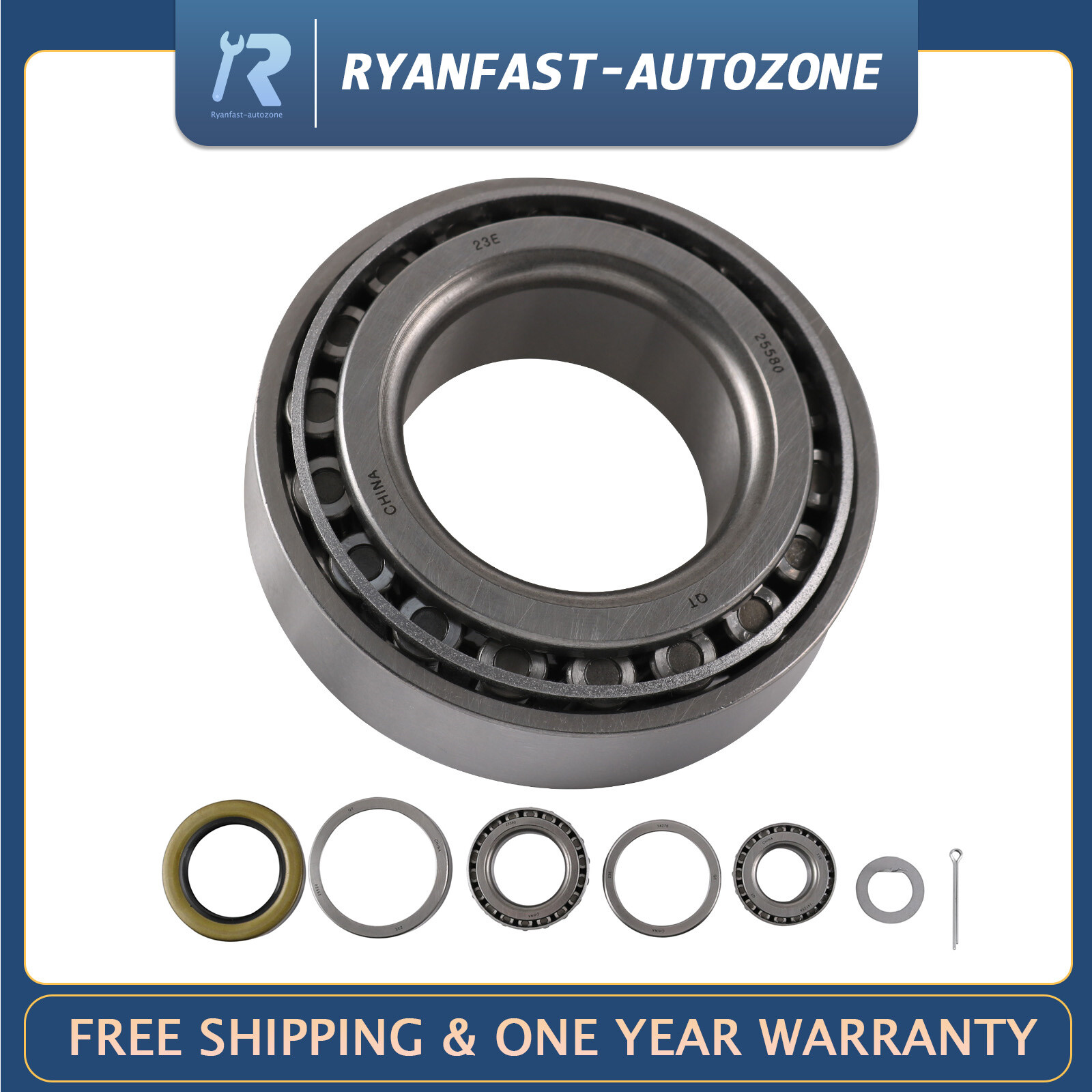 For 5200-7000 Lb Trailer Kit Bearing Hub Wheel W/Double Lip Grease Seals Set4