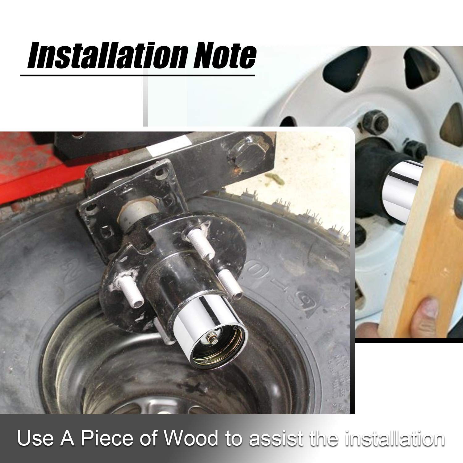 Rust-Free 1.98 Inch Bearing Protectors with Protective Bras, 2 Pack for Trailers