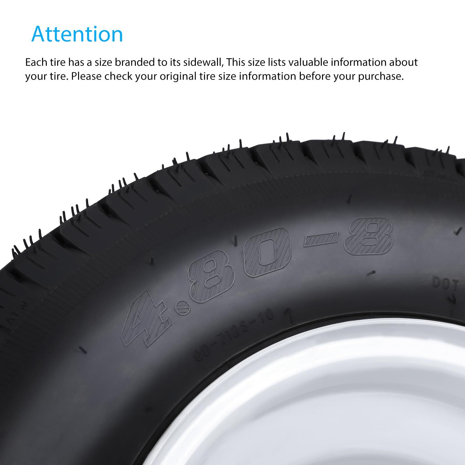 2 Set Trailer Tires 4.80-8 4.80×8 480-8 6PR 4 Lug Load Range C Tire with 8″ Rims
