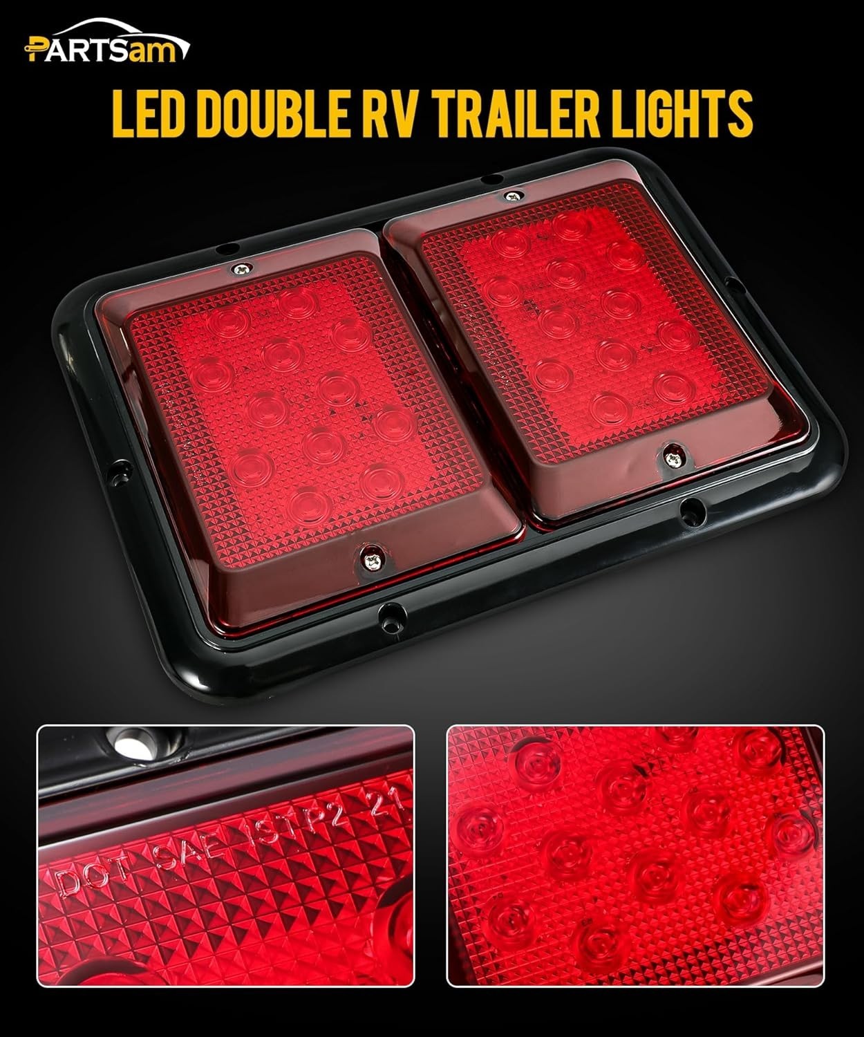 Universal Fit LED Tail Light Set for Trailers – Waterproof and Bright 2 Count