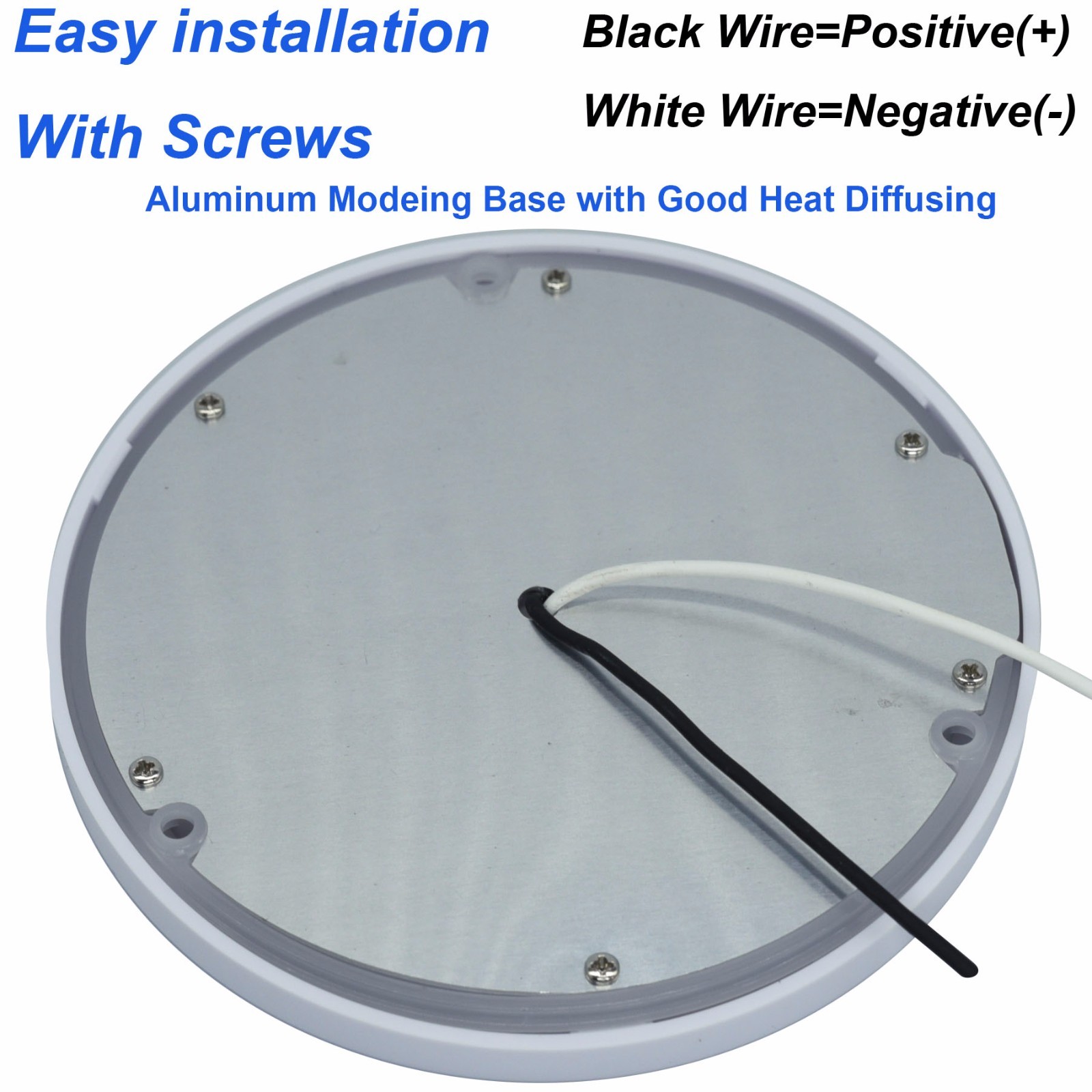 Facon 5Inch Dimmable LED RV Panel Light w/Switch and Blue Indicator 12V DC 4000K