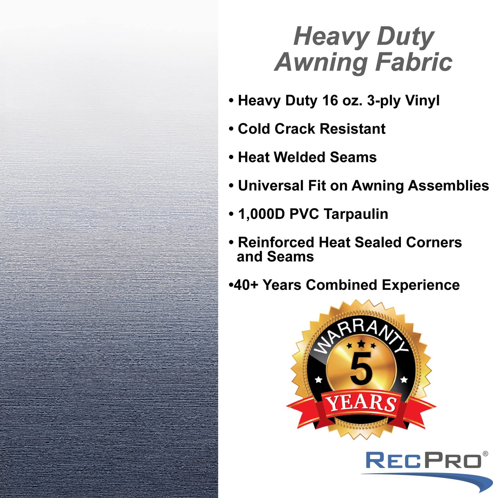 RV Awning Fabric Replacement | Width Options from 8 Feet to 22 Feet | Variety…