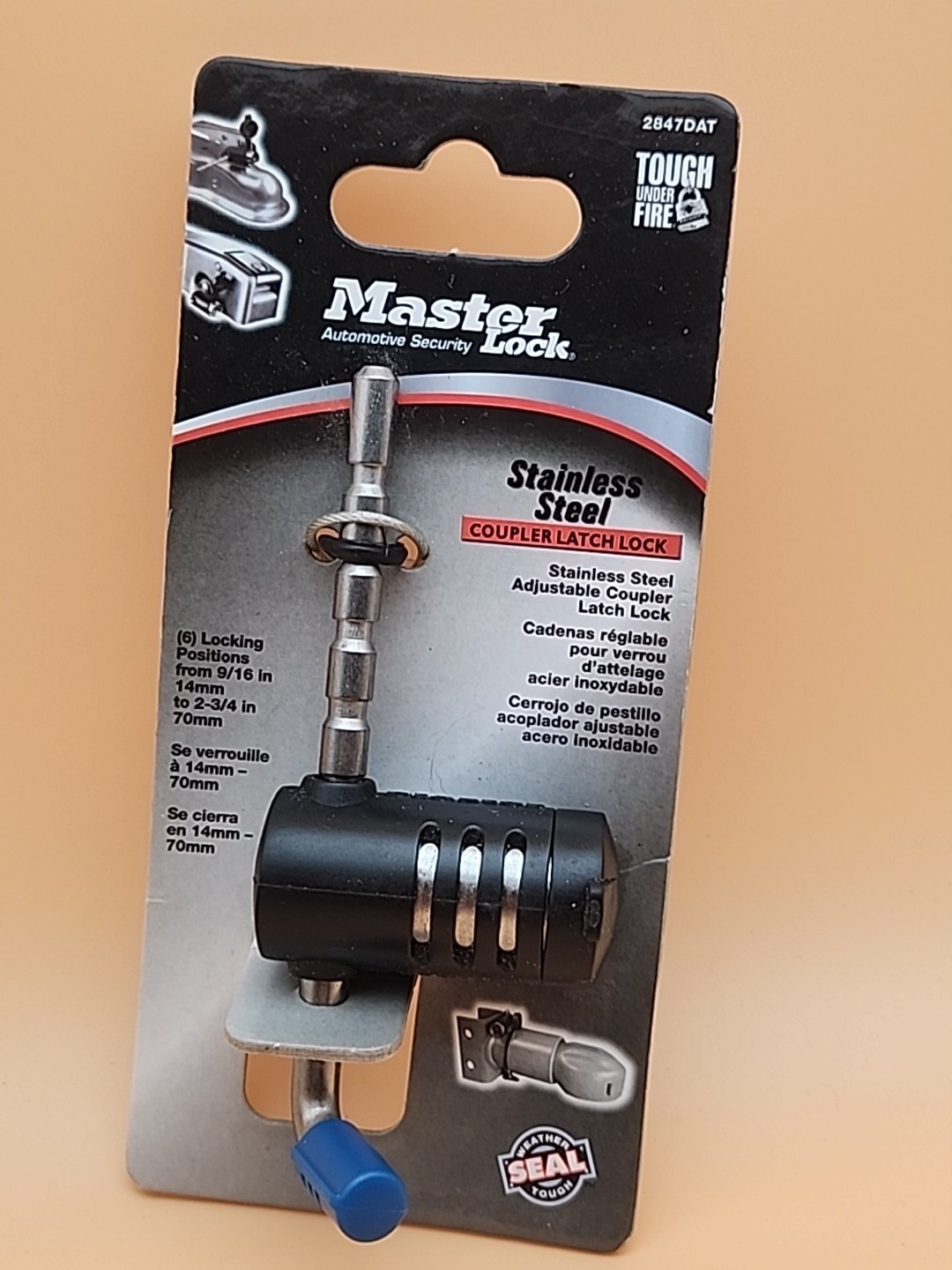 Masterlock 2847DAT Trailer Hitch Coupler Latch Lock 9/16″ to 2-3/4″ NEW