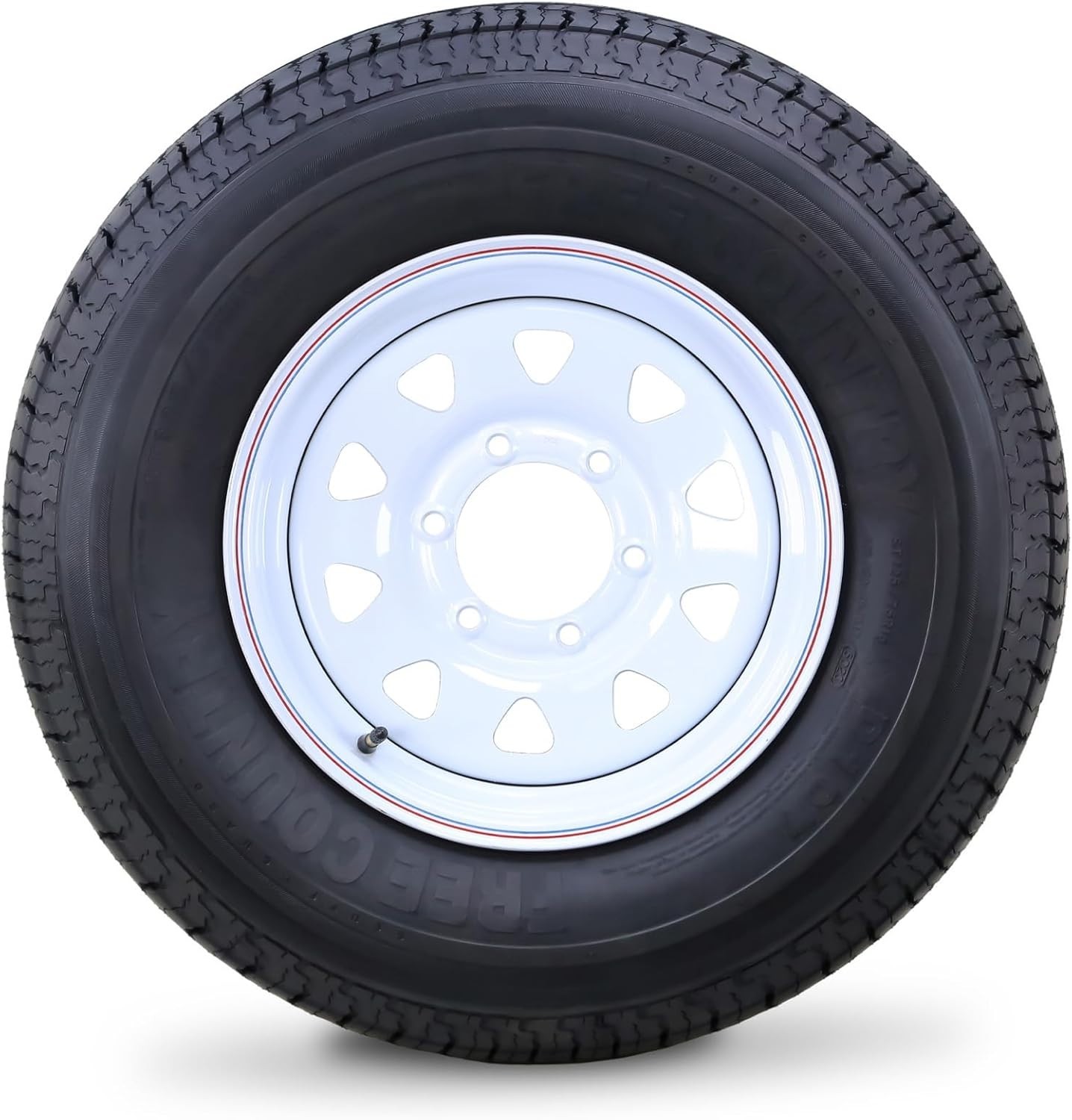 Free Country Trailer Tire Rim ST225/75R15 10-Ply E 117M 6 Lug x 5.5″ White Spoke