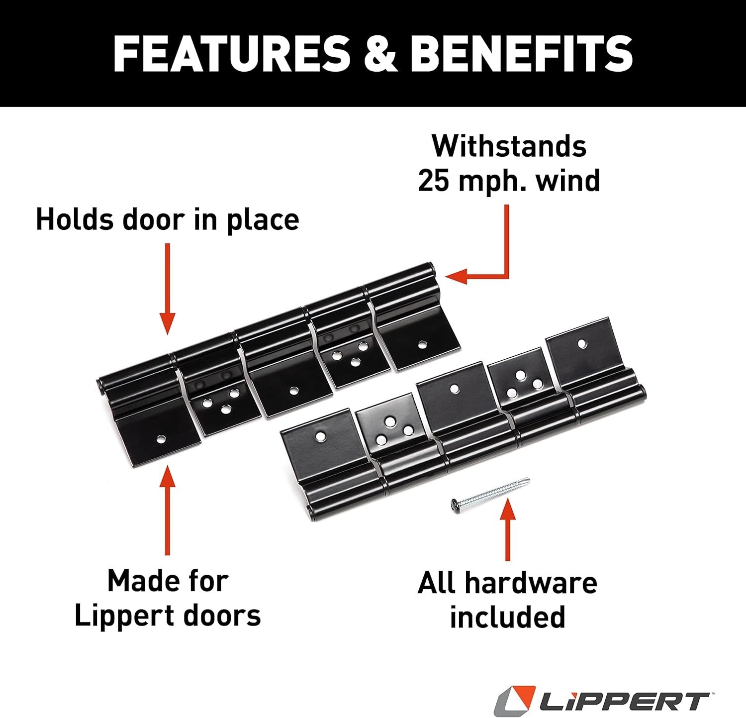 Easy Install RV Friction Hinge Kit – 2 Steel Hinges, Compatible with All Doors
