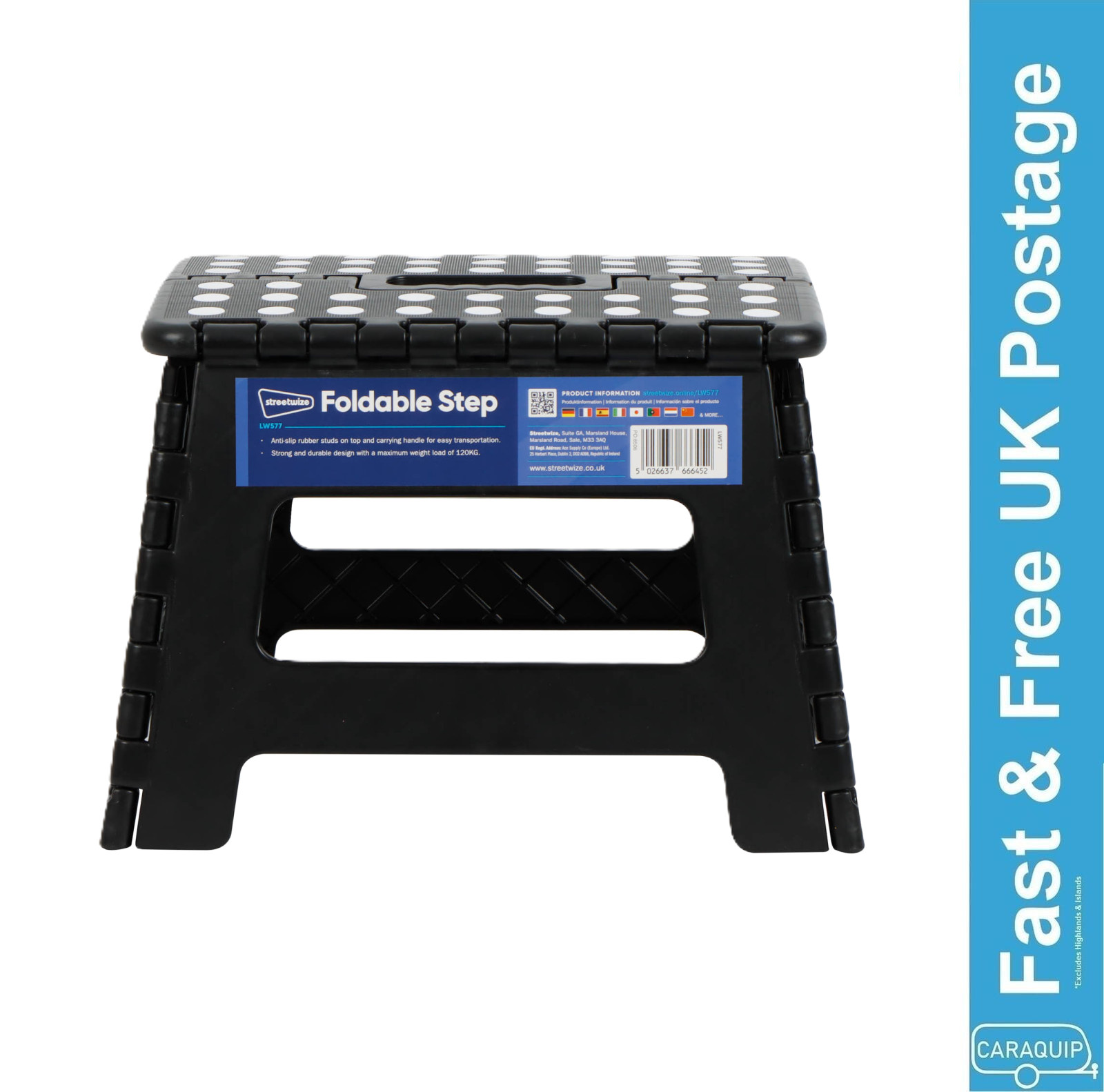 Streetwize Home Durable Plastic Multi Purpose Foldable Step Up Stool – LW577