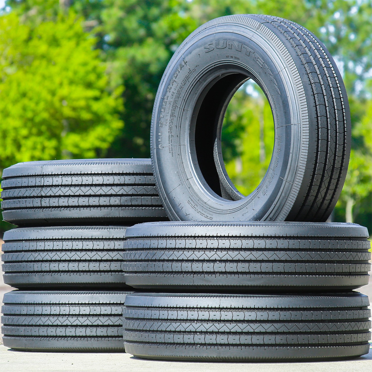 4 Tires Suntek HD Trail + All Steel ST 235/80R16 Load H 16 Ply Trailer
