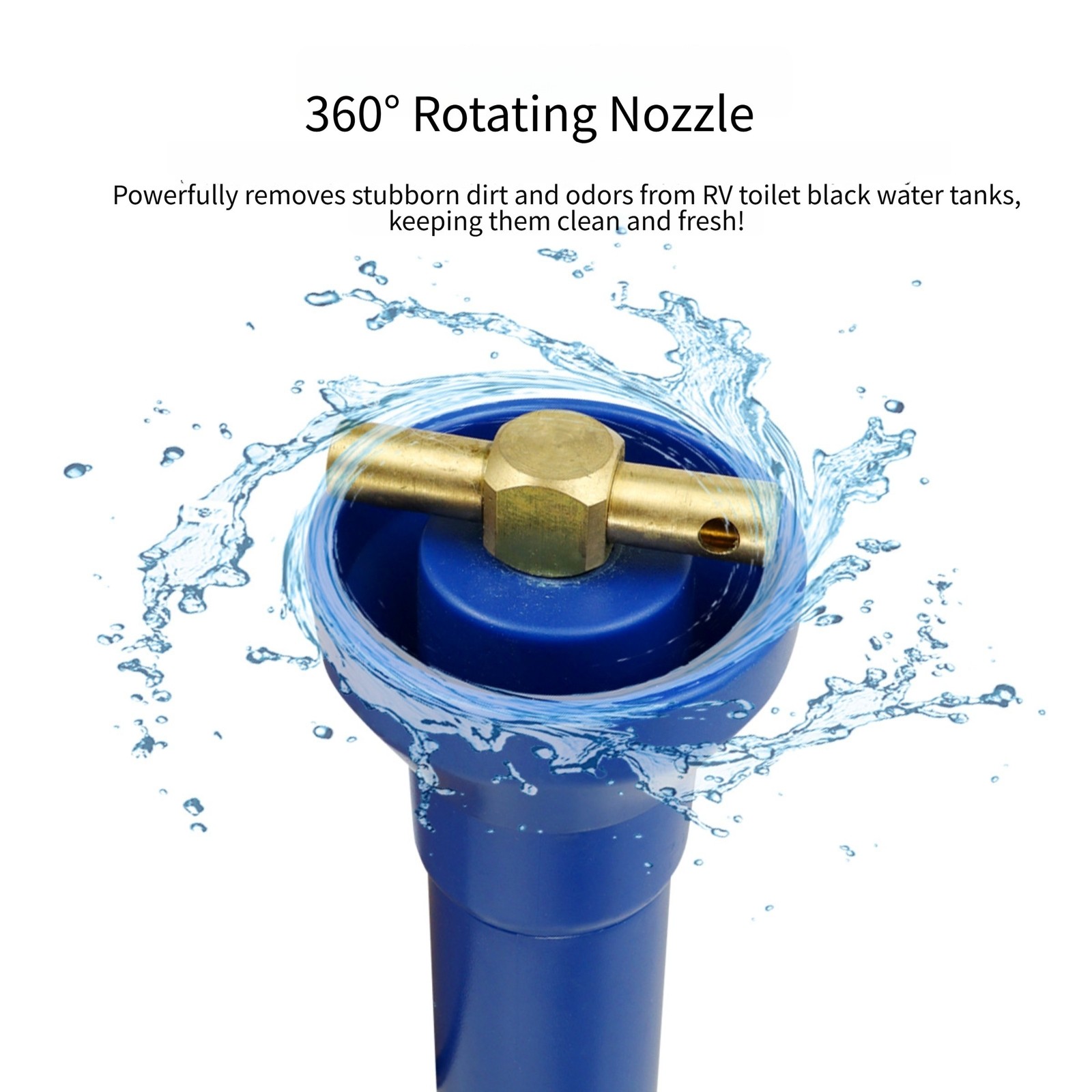 RV Waste Tank Cleaning Tool with Quick Connect Fitting for Standard Garden Hose