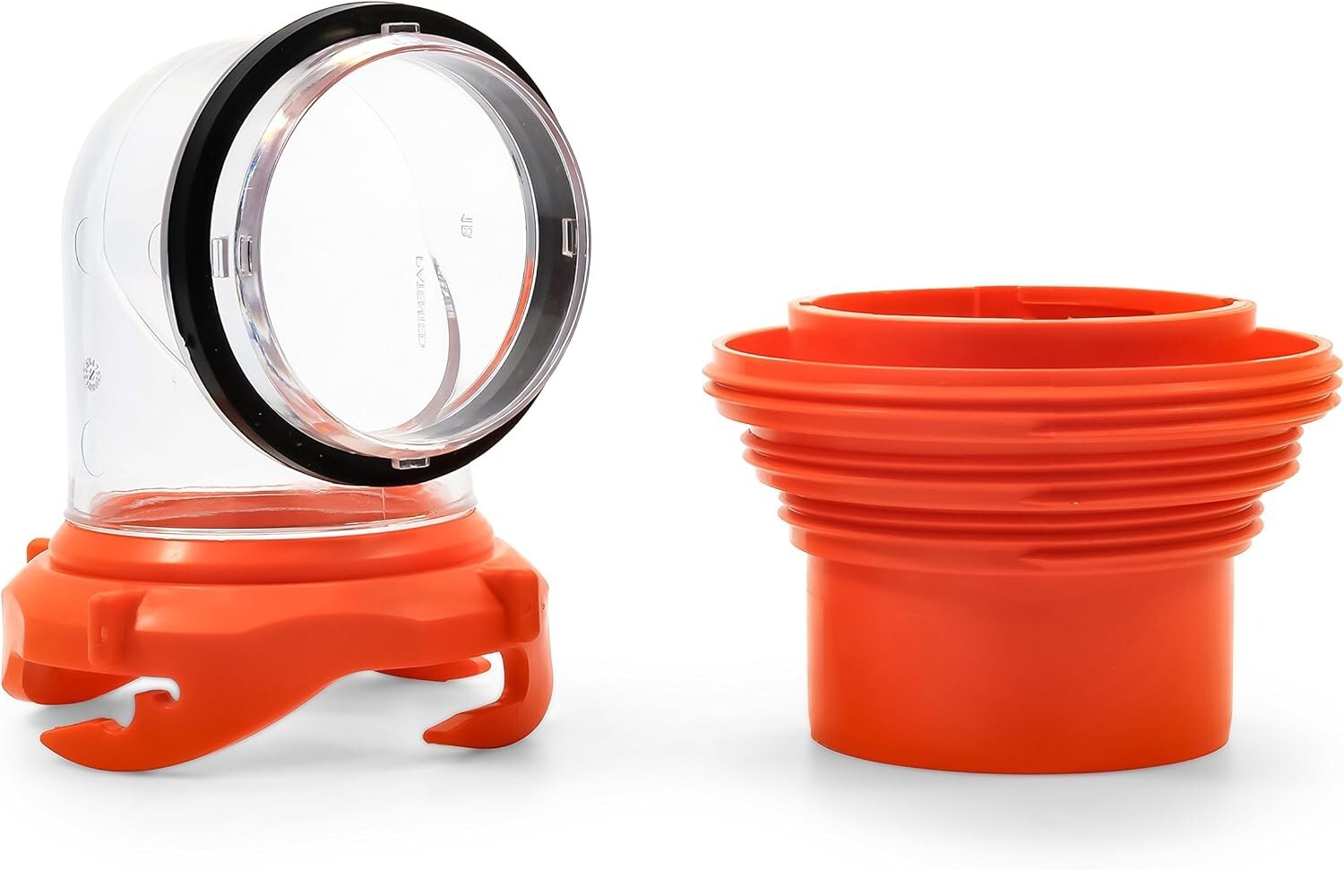 Clear RhinoFlex RV Sewer Hose Elbow – 360° Fitting Rotation & Versatile Adapter