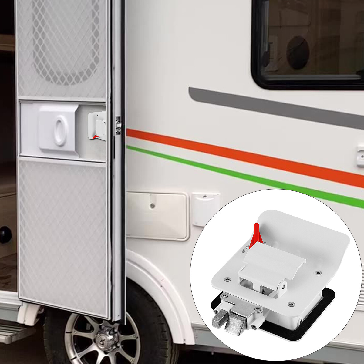 Universal RV Entry Door Lock w/ Paddle Deadbolt RV Door Latch Handle Replacement