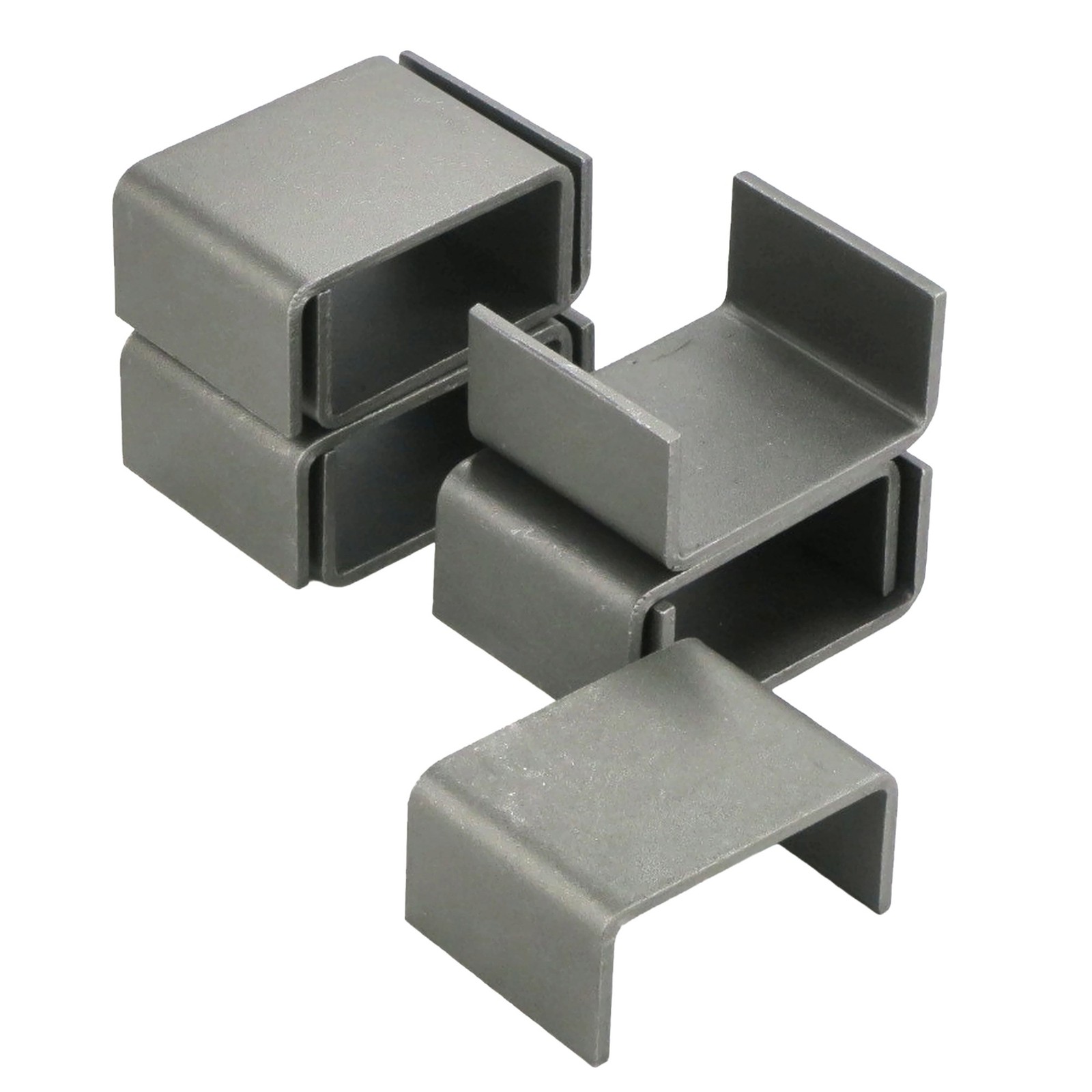 (Pack of 8) 2×4 Raw, 7 Gauge Steel Weld-On Stake Pocket Brackets for Flatbeds