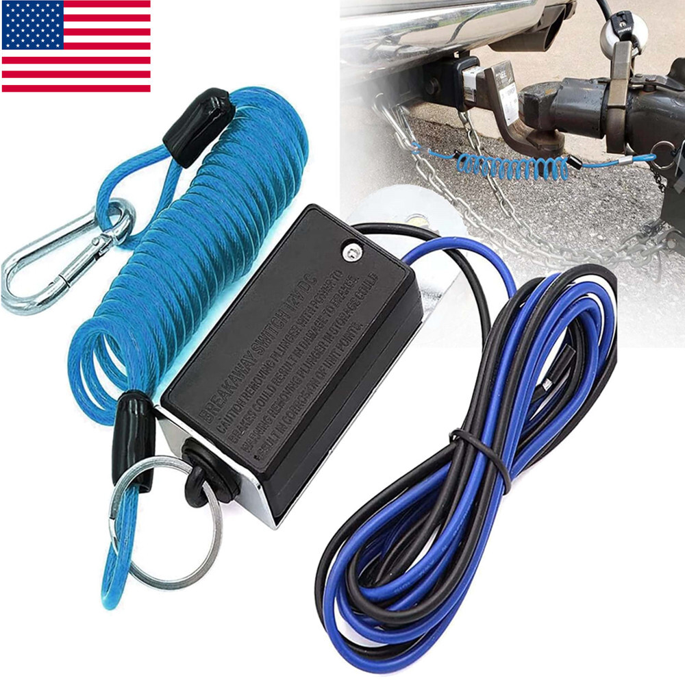 Trailer Breakaway Switch 4Ft Trailer Break Control Kit Electric Brake Switch US