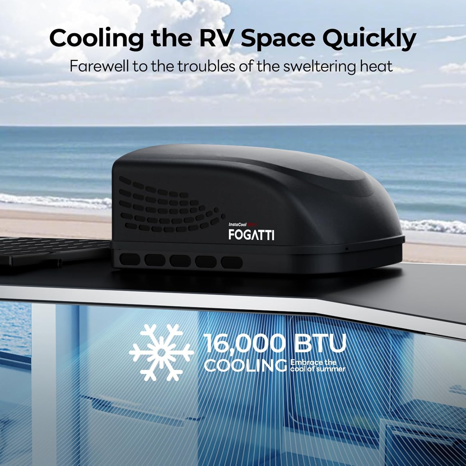 FOGATTI 16K BTU Non-ducted RV Air Conditioner All in One RV AC Unit ONLY COOL