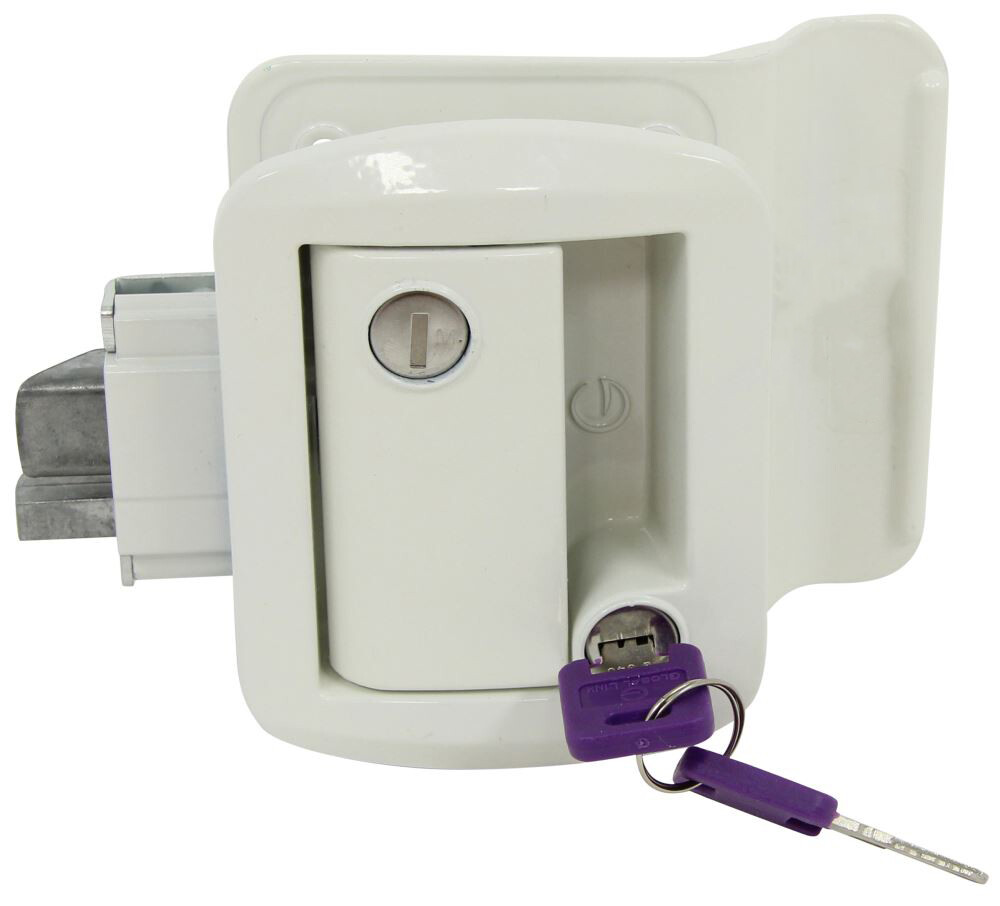 White RV Paddle Entry Door Lock Latch Handle Knob Deadbolt Camper Trailer Global