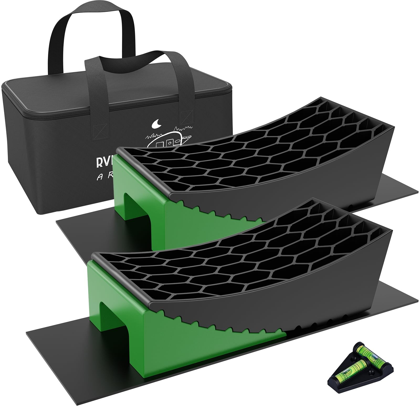 Camper Levelers 8Piece Kit RV Leveling Blocks Camper Wheel Chocks Including T…