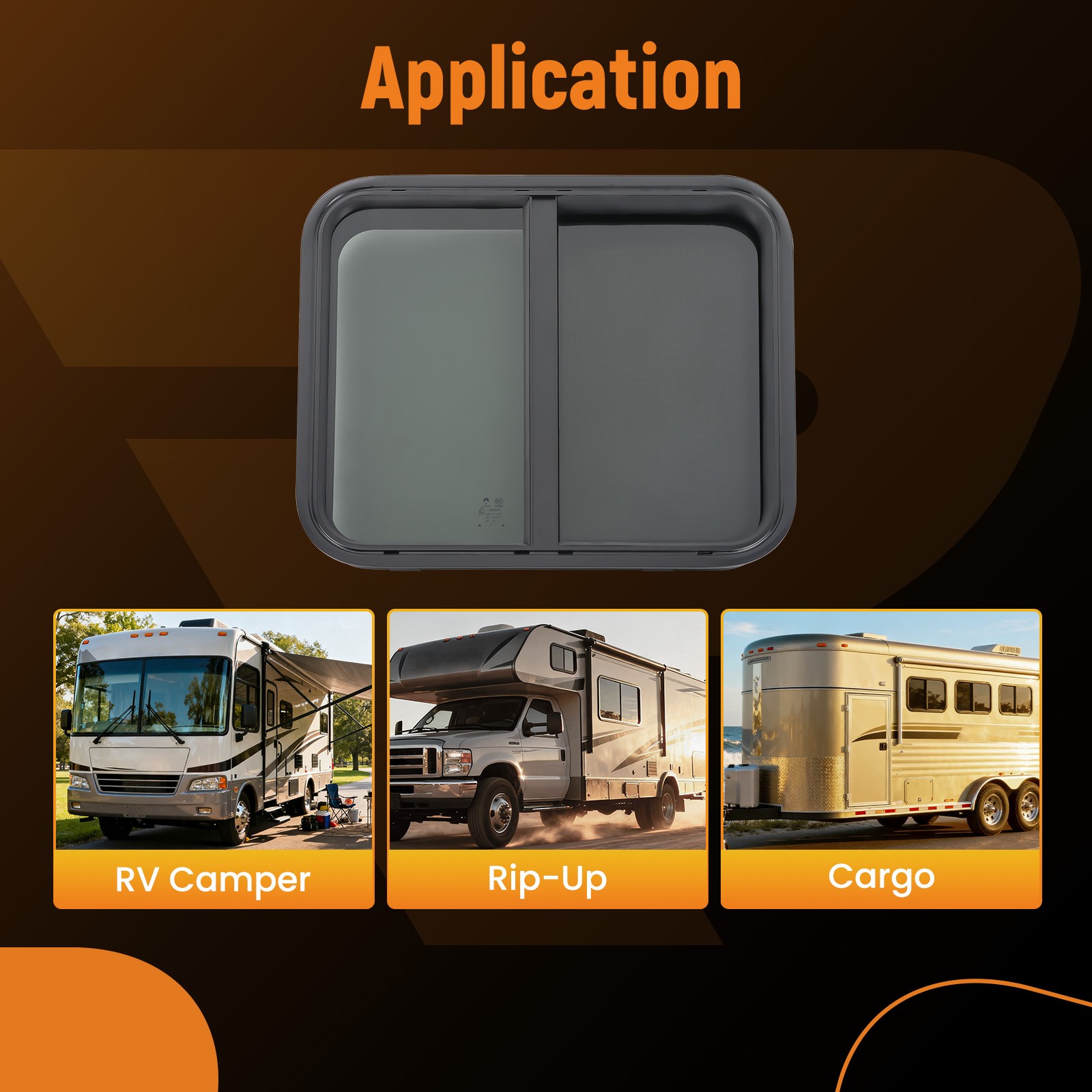 24″ W x 20″ H RV Camper Window fit RV/Camper/Trailer/Cargo/Food Truck Horizontal