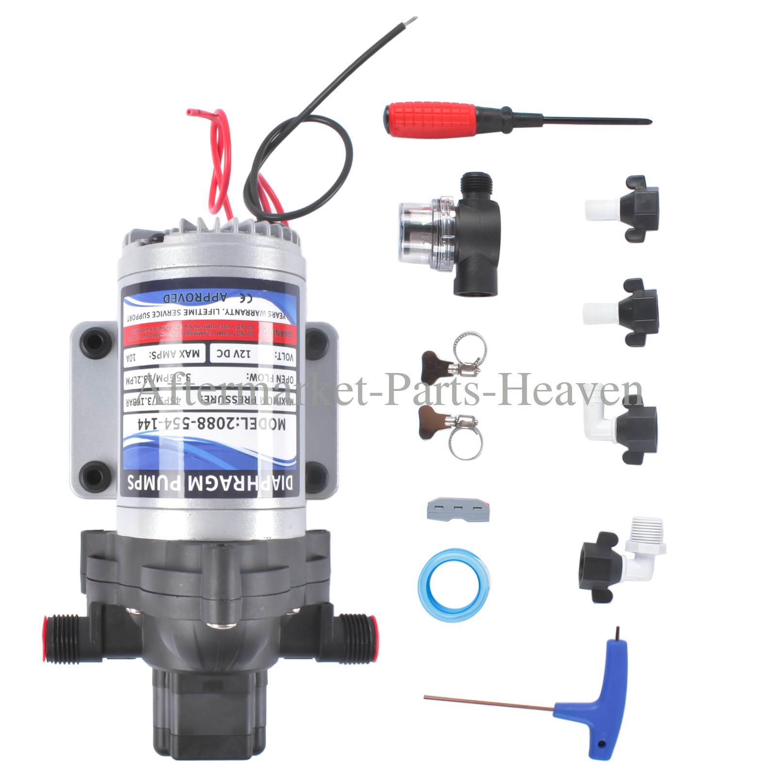12V RV Fresh Water Pump 3.5 GPM DC 45 psi 2088-554-144 for Motorhome