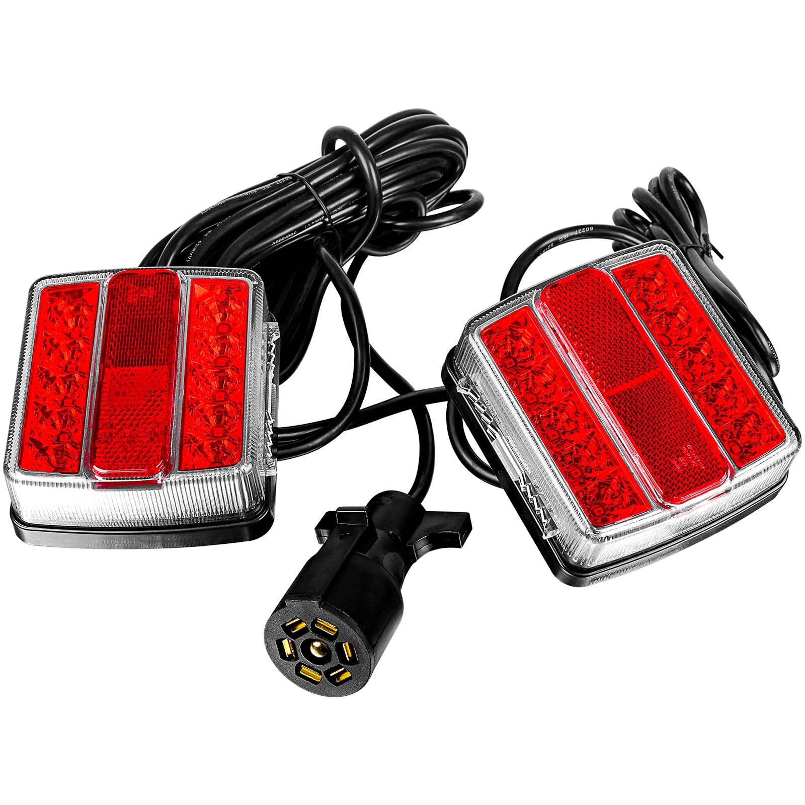 Magnetic Trailer Light Kit 24ft Cable 7 Pin Plug IP68 Waterproof DOT WUSHIXAN