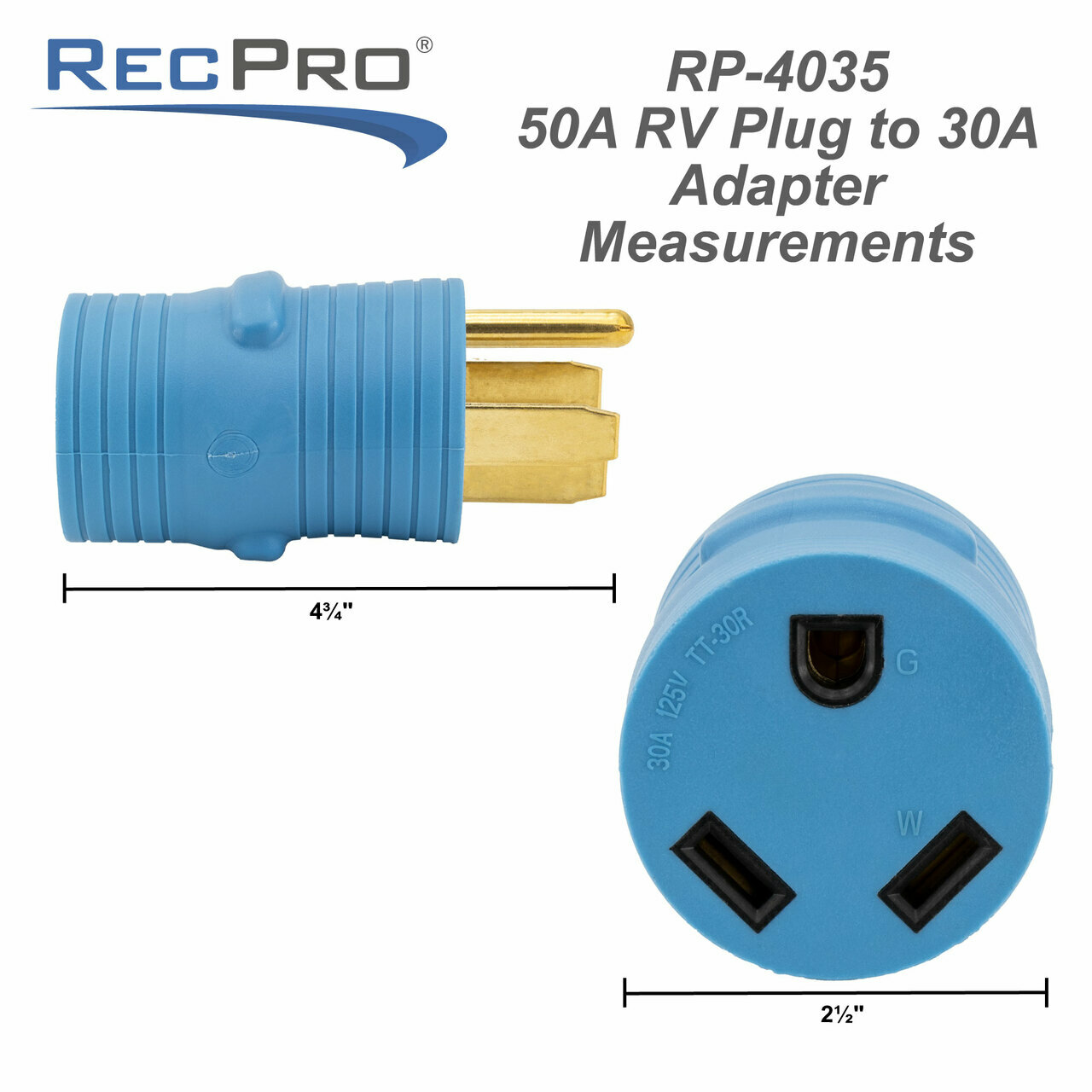 50 Amp RV Plug to 30 Amp Power Socket Adapter 50A Male to 30A Female