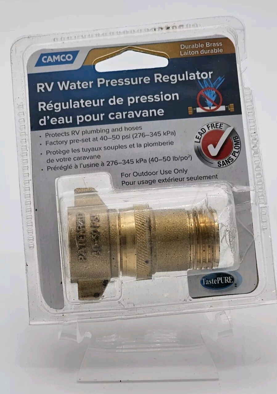 Camco 40051 – Brass RV Water Pressure Regulator – NEW. SEALED factory fresh