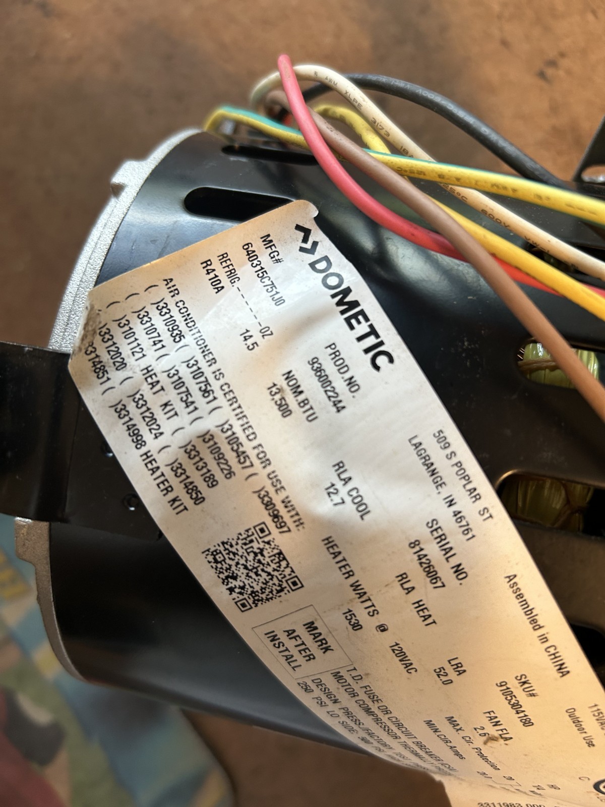 3314471.011 Fan Motor for Dometic Penguin II Replaces GENTEQ F48AE48A61 1/4HP