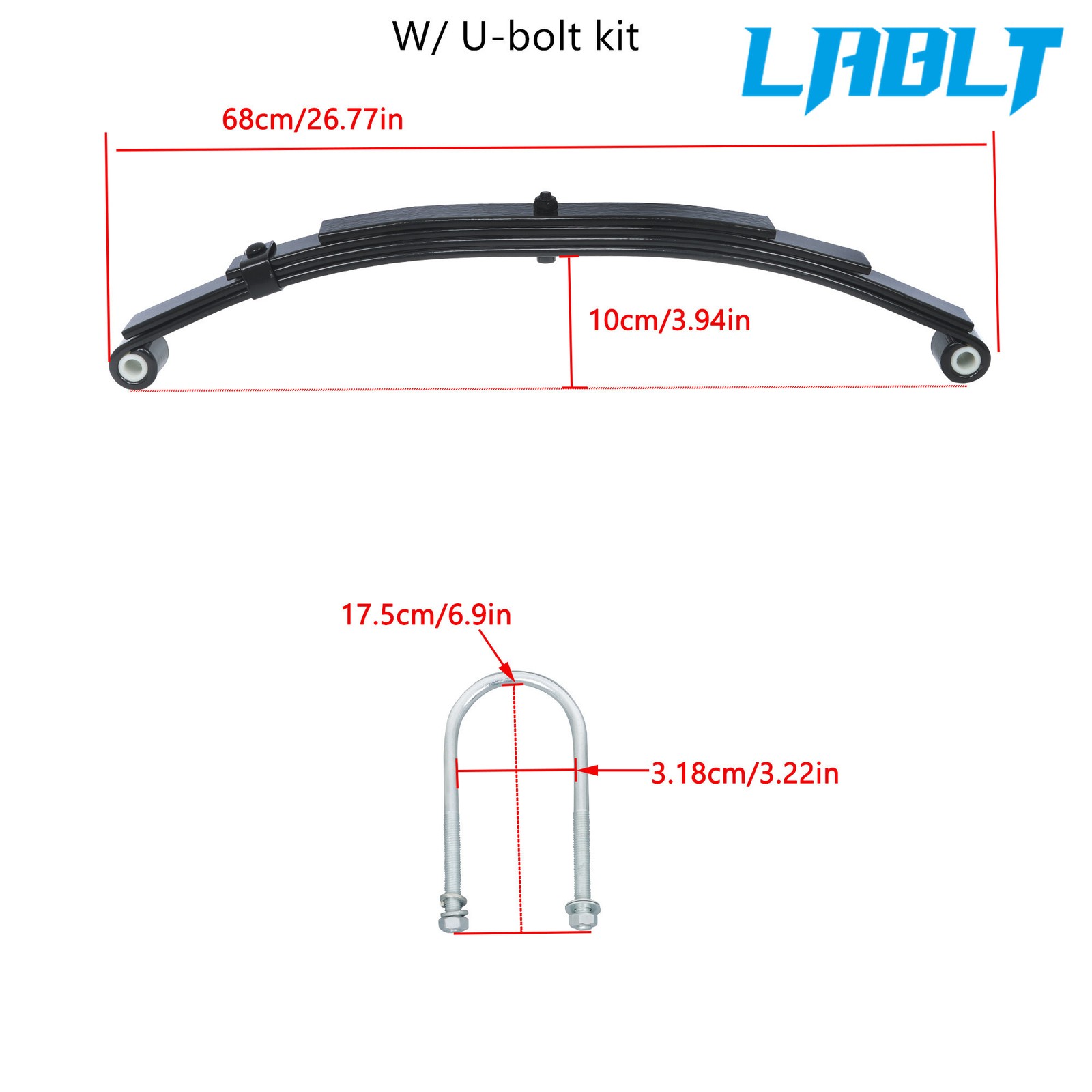 5000lbs Tandem Trailer Axle Suspension 2500lbs 4 Leaf Springs+U-bolt+Hanger Kit