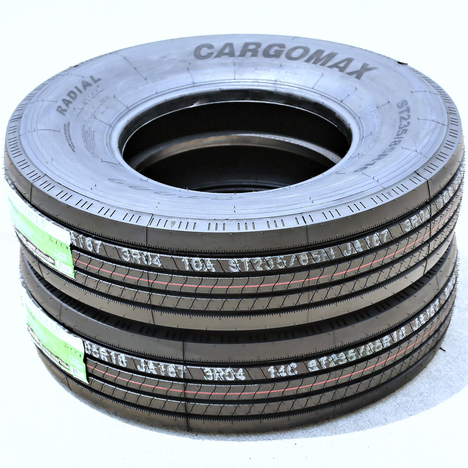 2 Tires Cargo Max RT809 All Steel ST 235/85R16 Load H 16 Ply Trailer