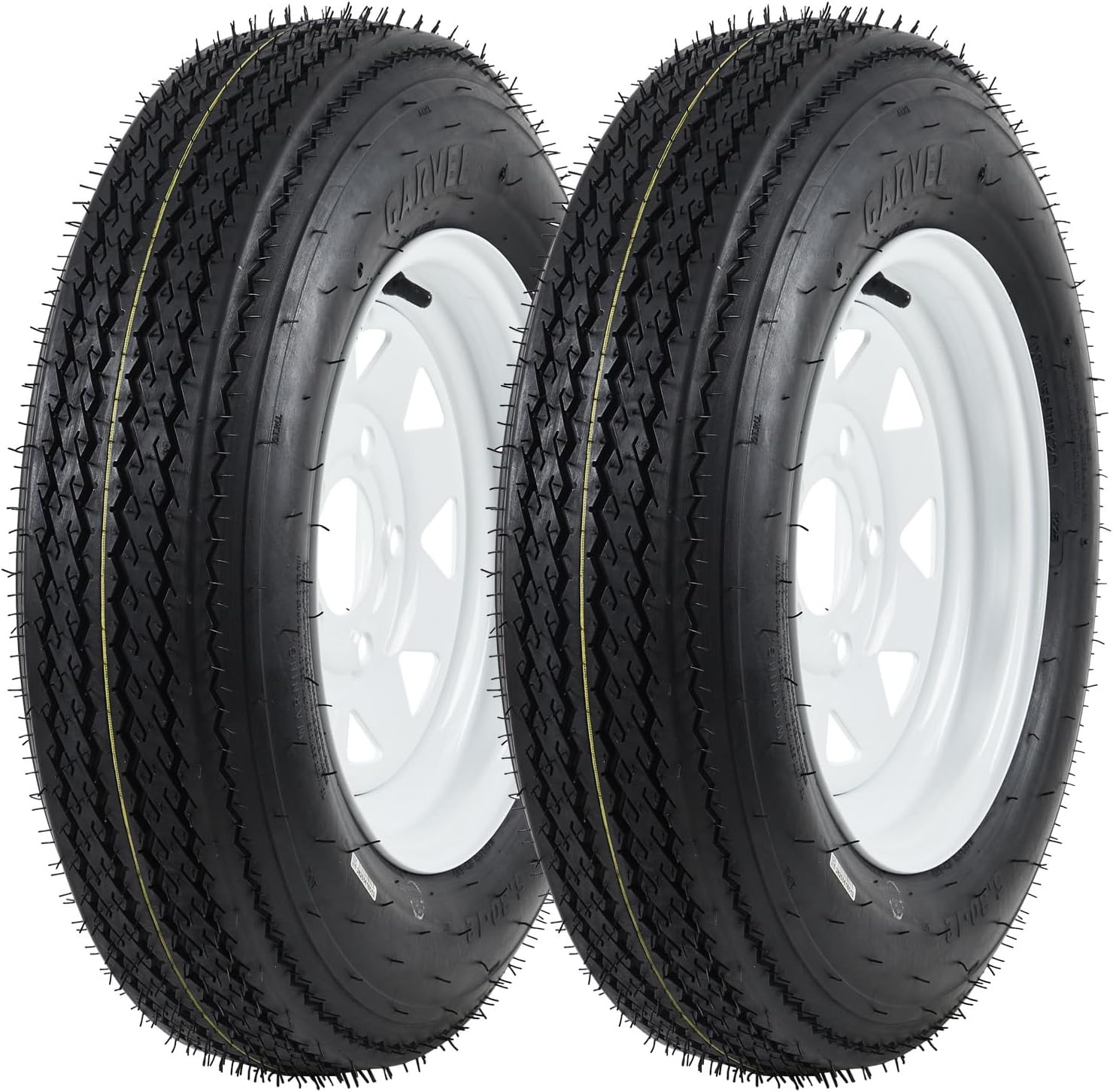 ⭐SET 4 Trailer Tires 5.30-12 5.30×12 530-12 530 12 with 12″Rim 5 Lug on 4.5″ 6PR