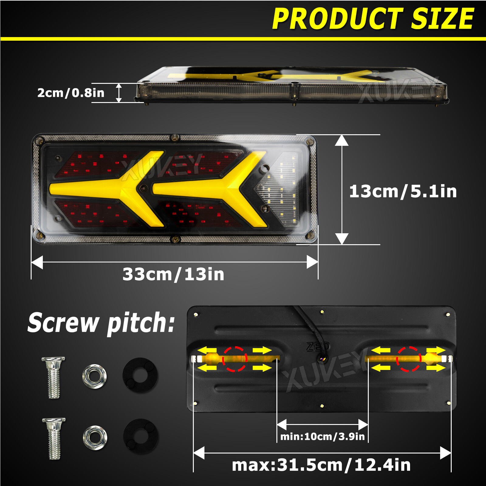 2x LED Truck Tail Brake Sequential Flowing Turn Signal Trailer Light 76LED Lamp